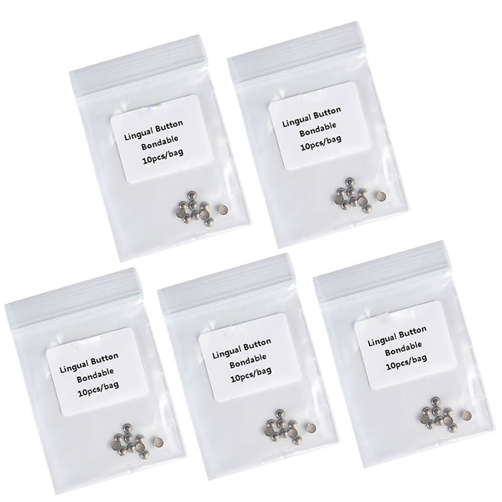 AZDENT Dental Orthodontic Lingual Buttons Bondable Round /Crimpable Hook Stops