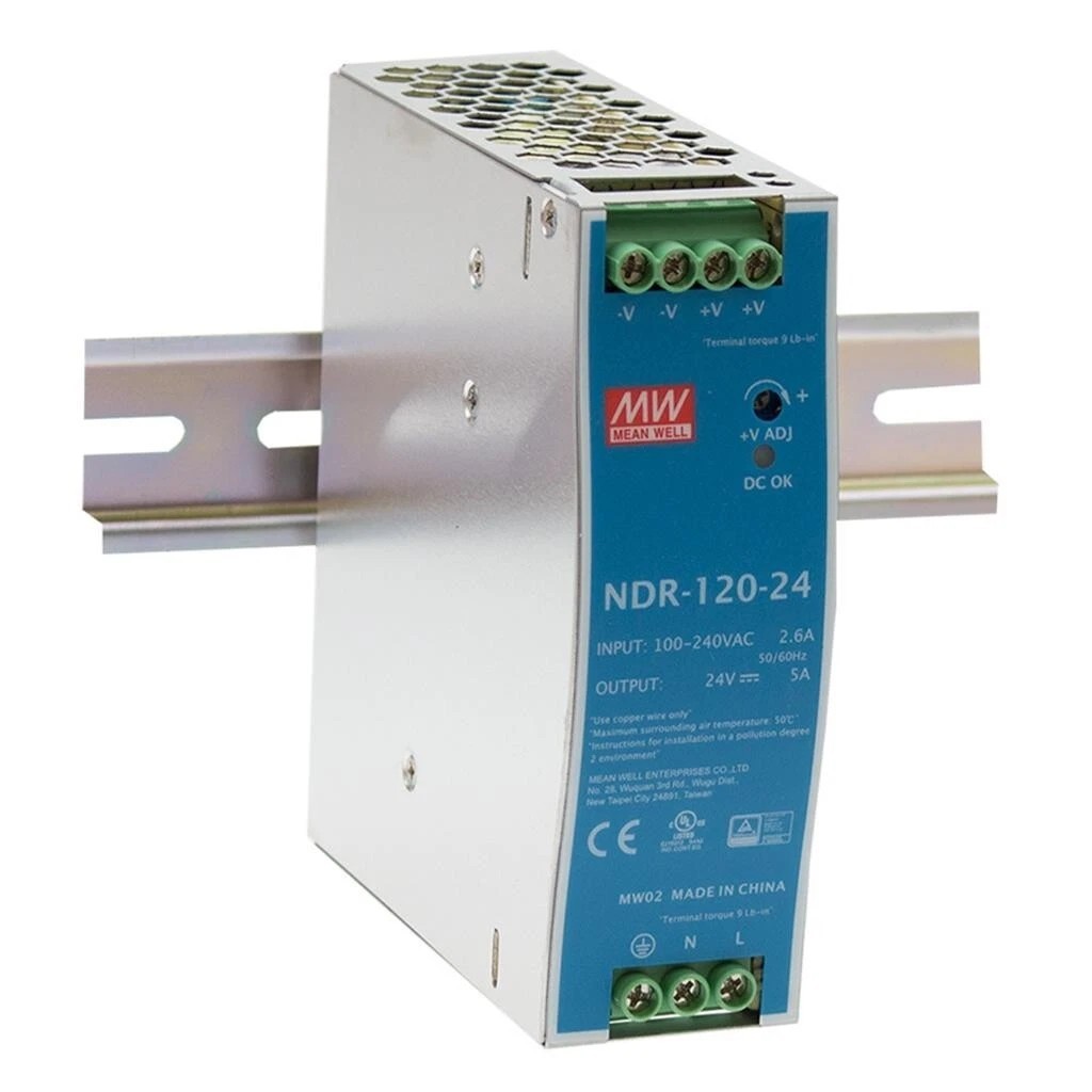 Mean Well NDR-120-24 AC/DC Single Output Industrial DIN Rail Power Supply