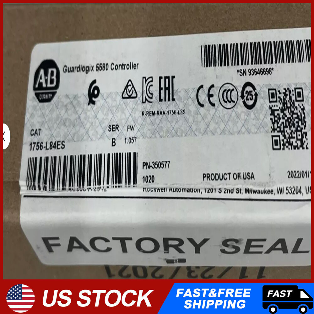 New Genuine New In Box Allen Bradley 1756-L84ES Guardlogix Controller 1756L84ES