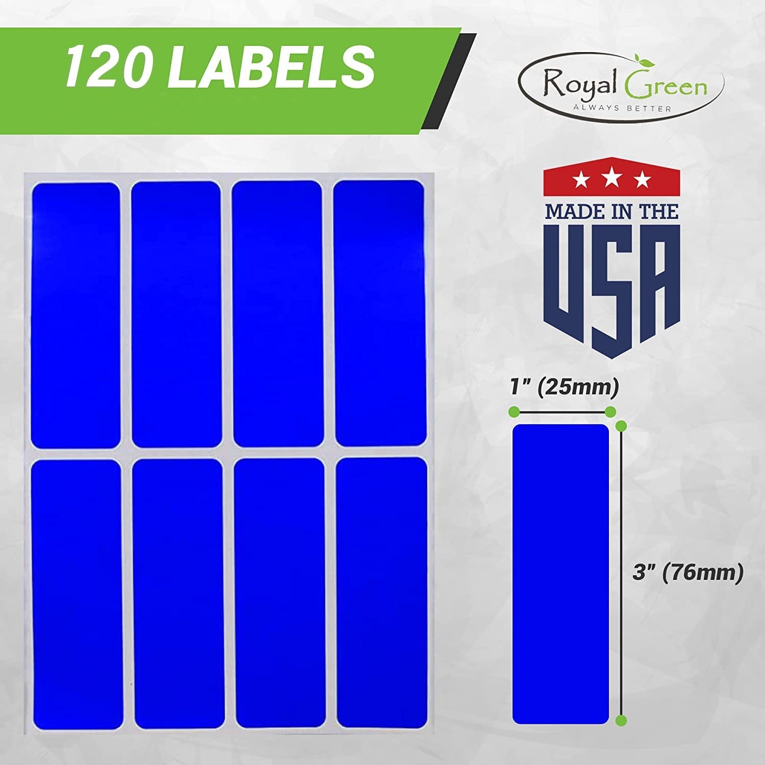 Royal Green Rectangular Stickers Color Coded Write on Labels for Organizing, …