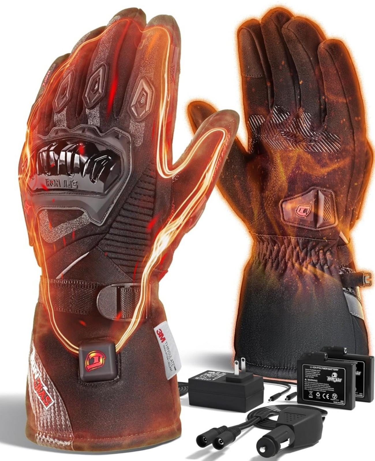 Heated Motorcycle Gloves, Waterproof Windproof Touchscreen Winter Skiing Glov…