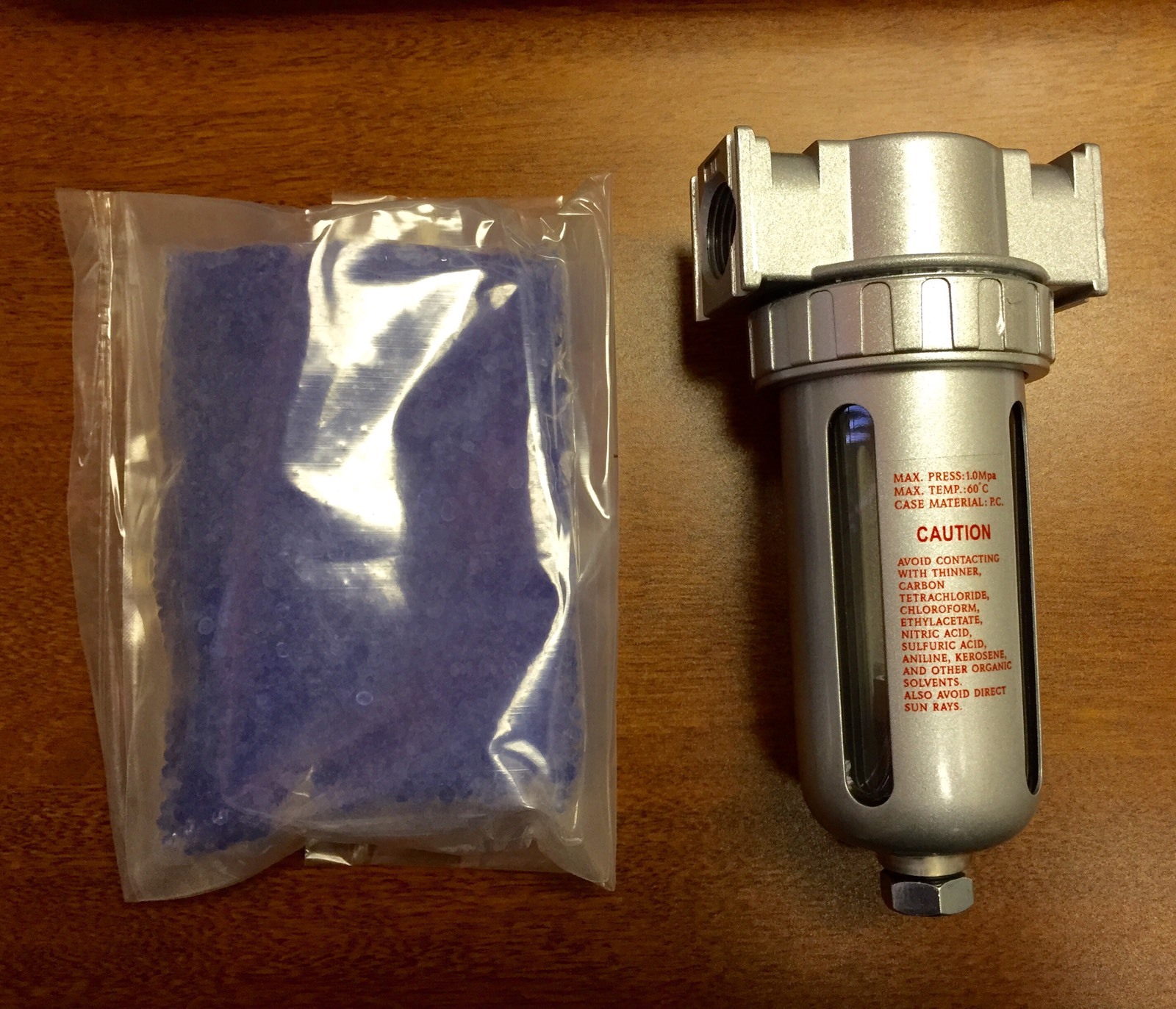 3/8″ IN LINE DESICCANT AIR DRYER FOR COMPRESSED AIR PNEUMATIC TOOLS PAINT SPRAY
