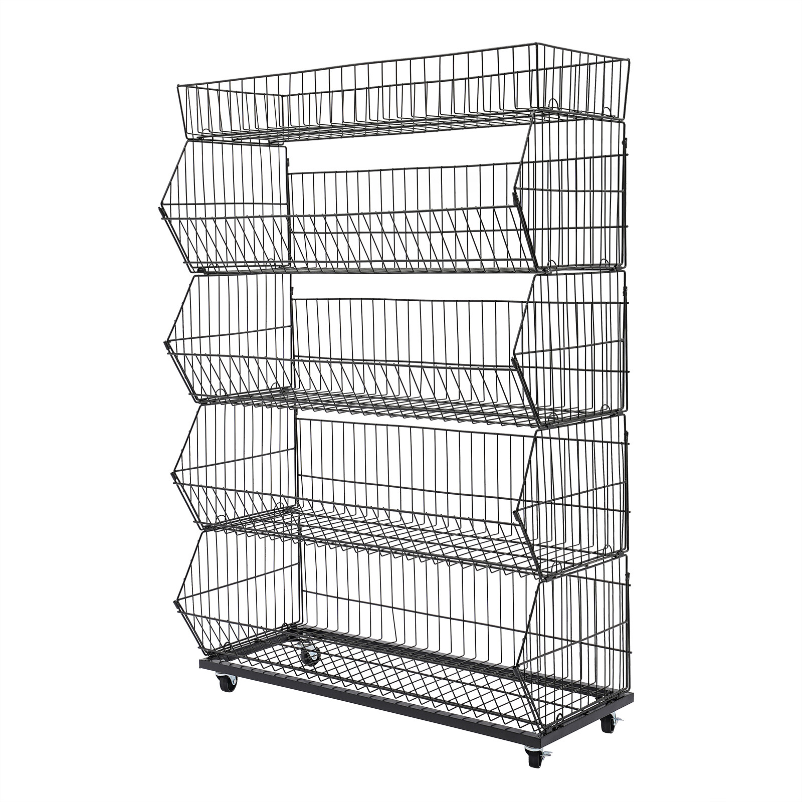 5 Tier Wire Grid Retail Display Shelf Merchandise Display Rack Stand 90*43*136cm