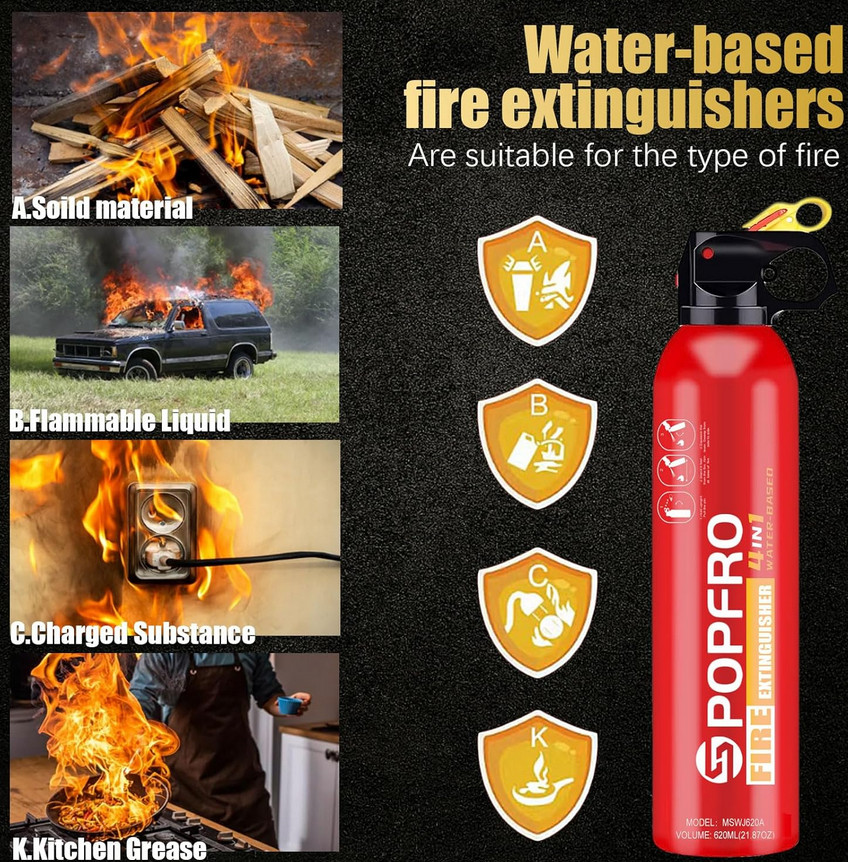 4 In1 Fire Extinguisher with Mount Fire Extinguishers for the House/Car/Kitchen
