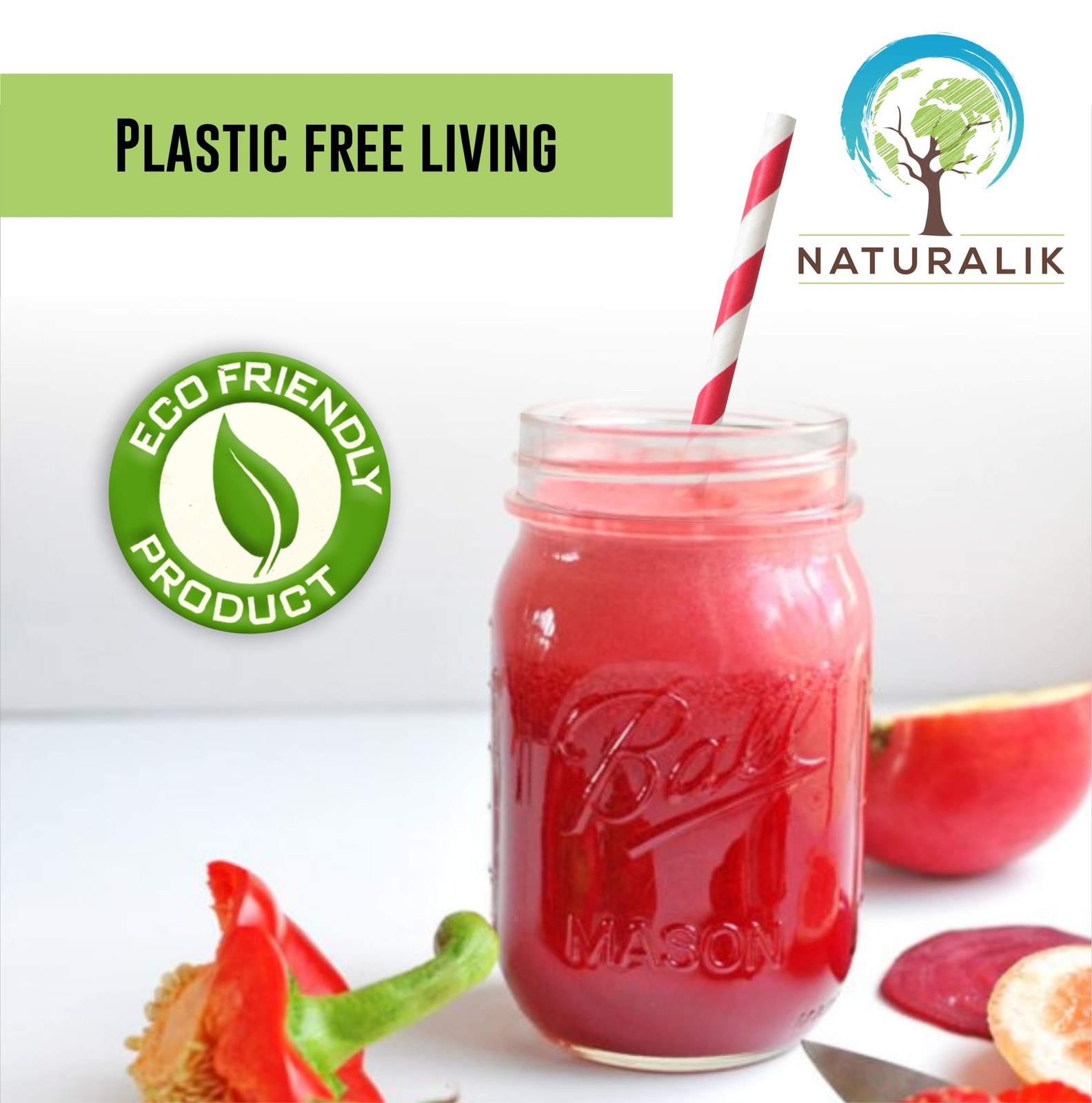 Naturalik 1000 Pack Multicolor Extra Durable Paper Straws Biodegradable –