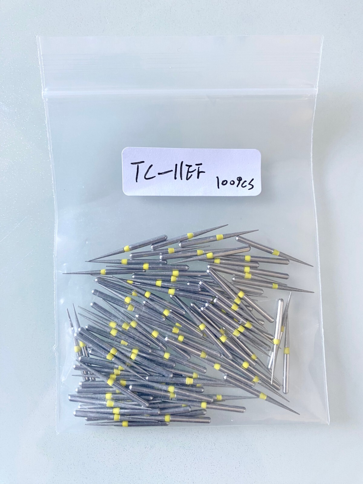 100 PCS TC-11EF 859-016EF Taper Conical Needle Extra Fine FG Dental Diamond Burs