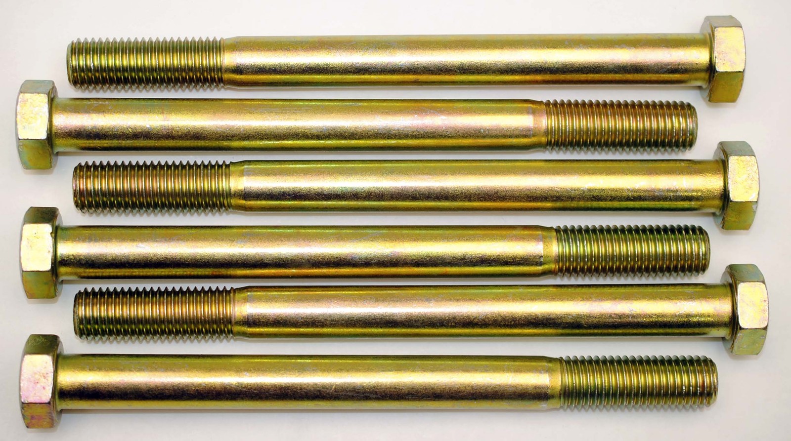 (6) Grade 8 Hex Head 3/4-10 x 9 Cap Screws Bolts Coarse Yellow Zinc