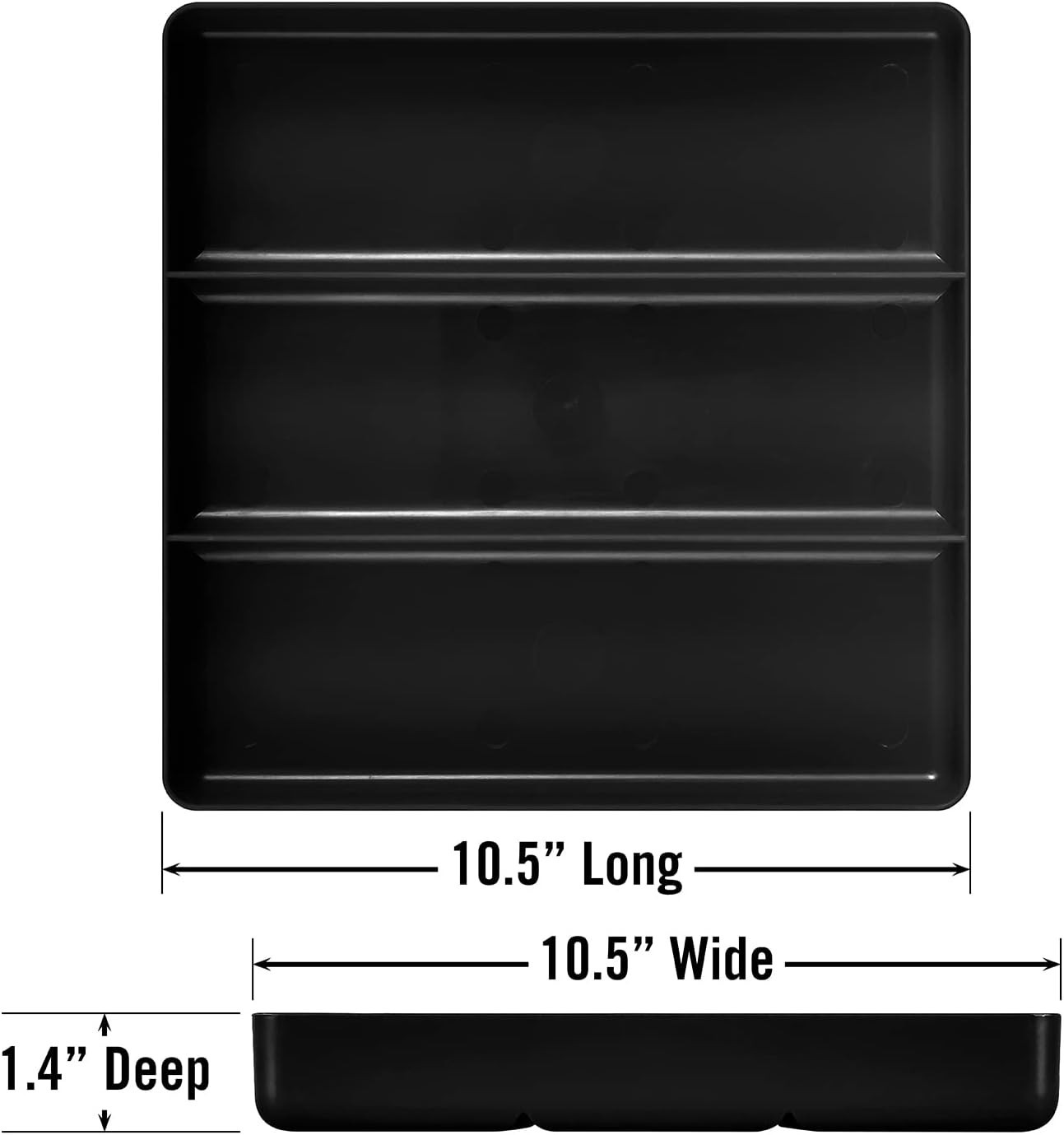 Lightweight Black Organizer Tray – 3 Compartments for Tools, Crafts & DIY Jobs