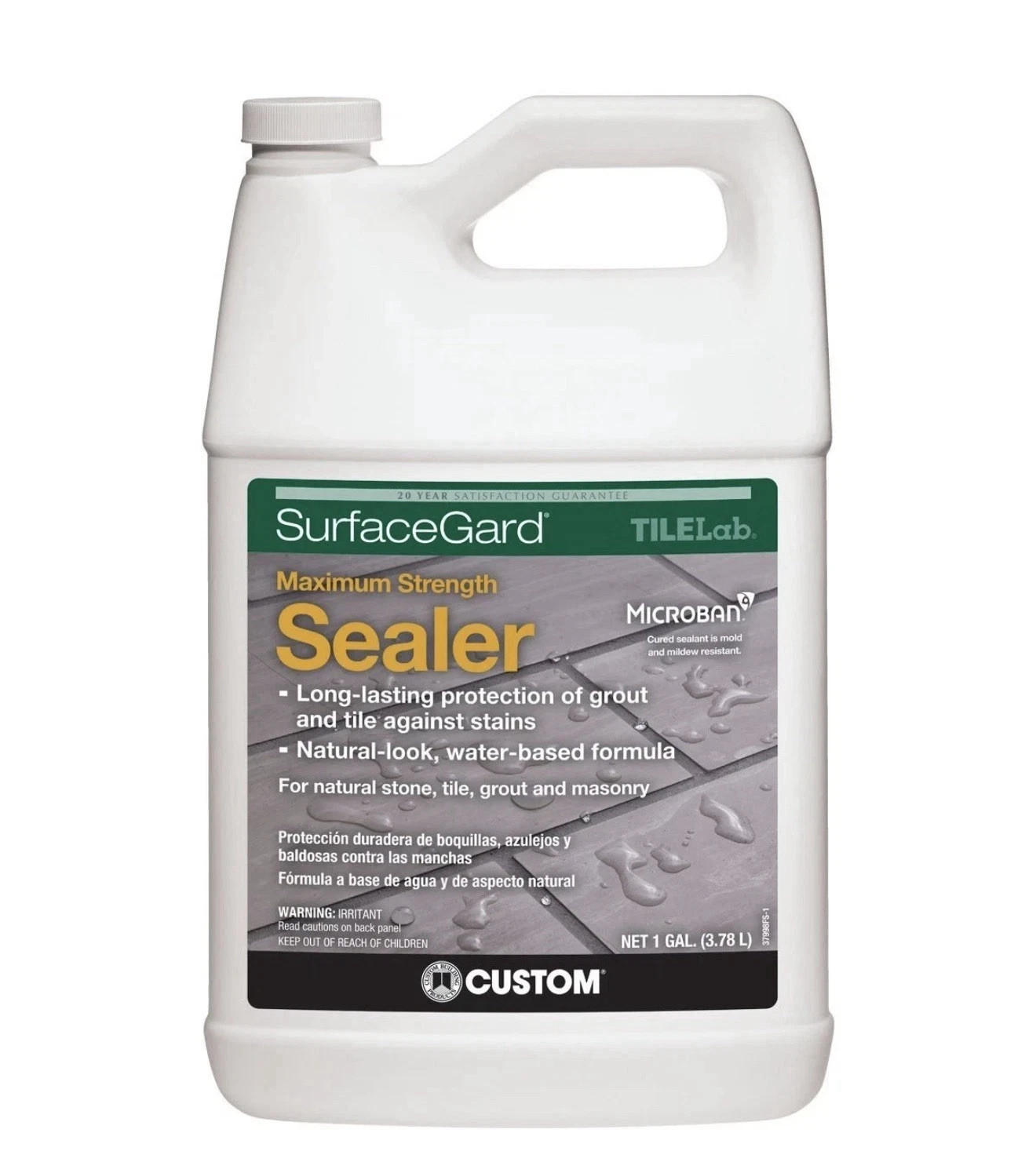 One Gallon GROUT & TILE Sealer CUSTOM BUILDING PRODUCTS TileLab 1 Gal In or Out