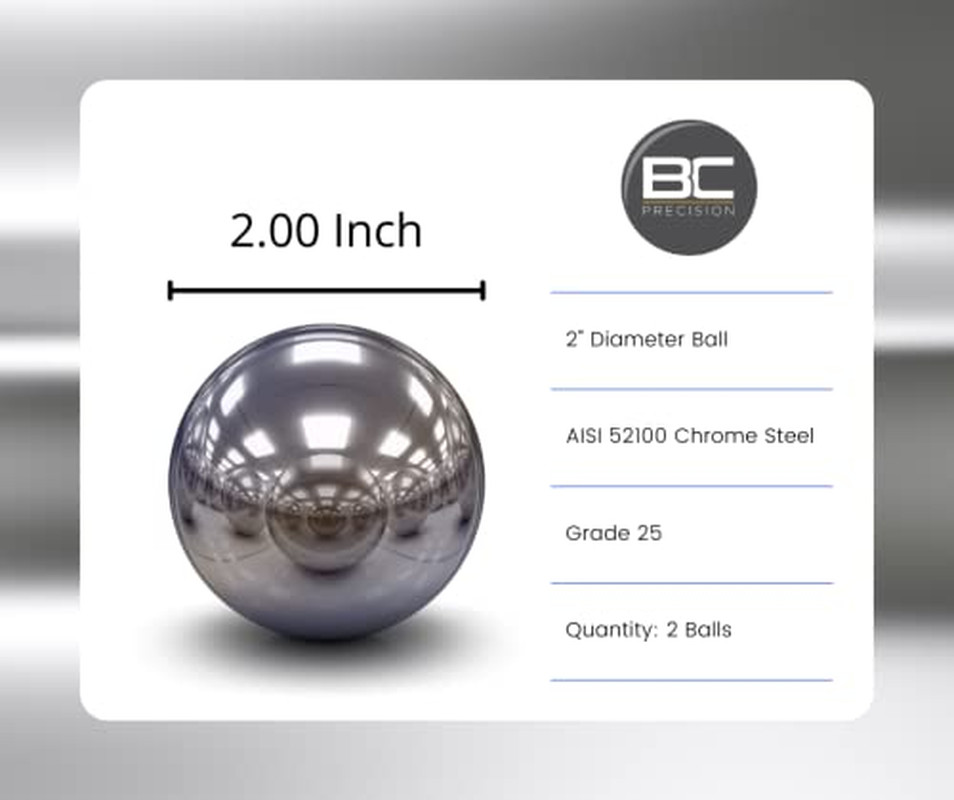 (2 Pack) 2″ Inch Chrome Steel Bearing Balls G25