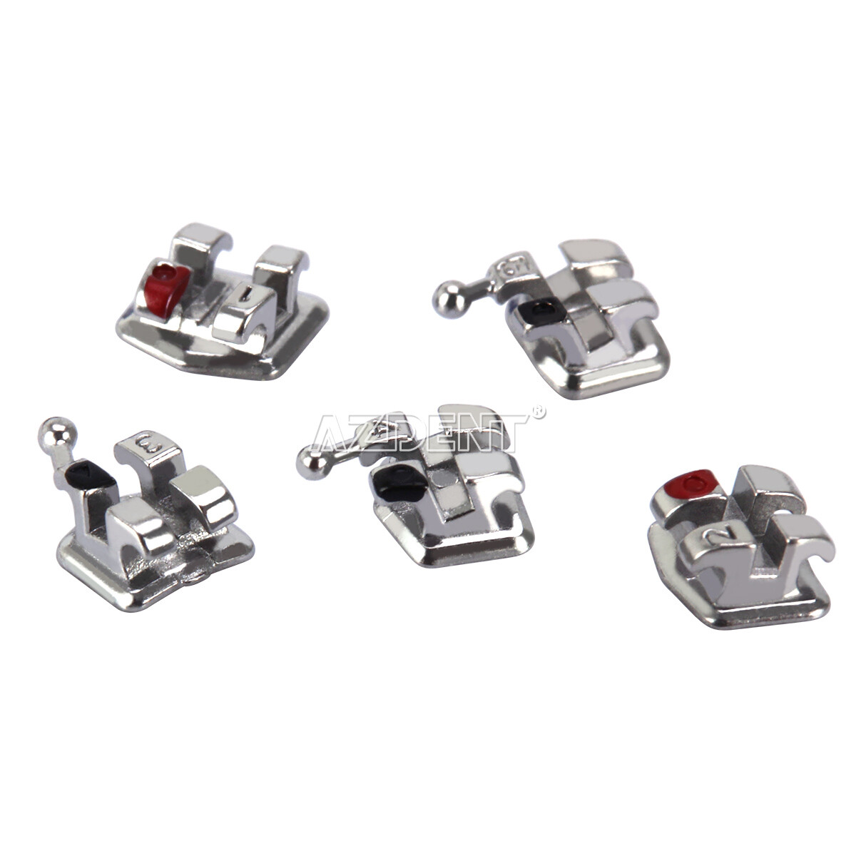 Dental Orthotic MIM Monoblock Metal Bracket Braces Mini Roth / MBT.022 Hooks 345