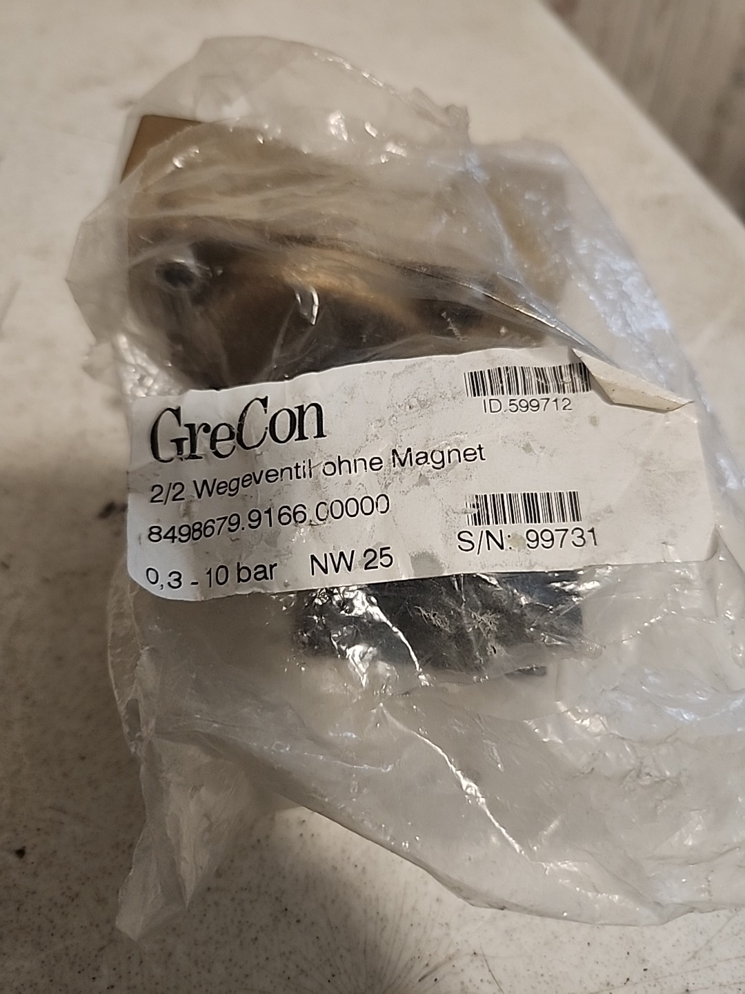 GreCon 2/2 way valve 8498679.9166.00000, 0.3-10 bar 56146172.12 599712 Greco