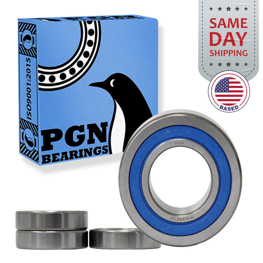 (4) R16-2RS Premium Rubber Seal Ball Bearing C3, 1″x2″x1/2″, R16rs