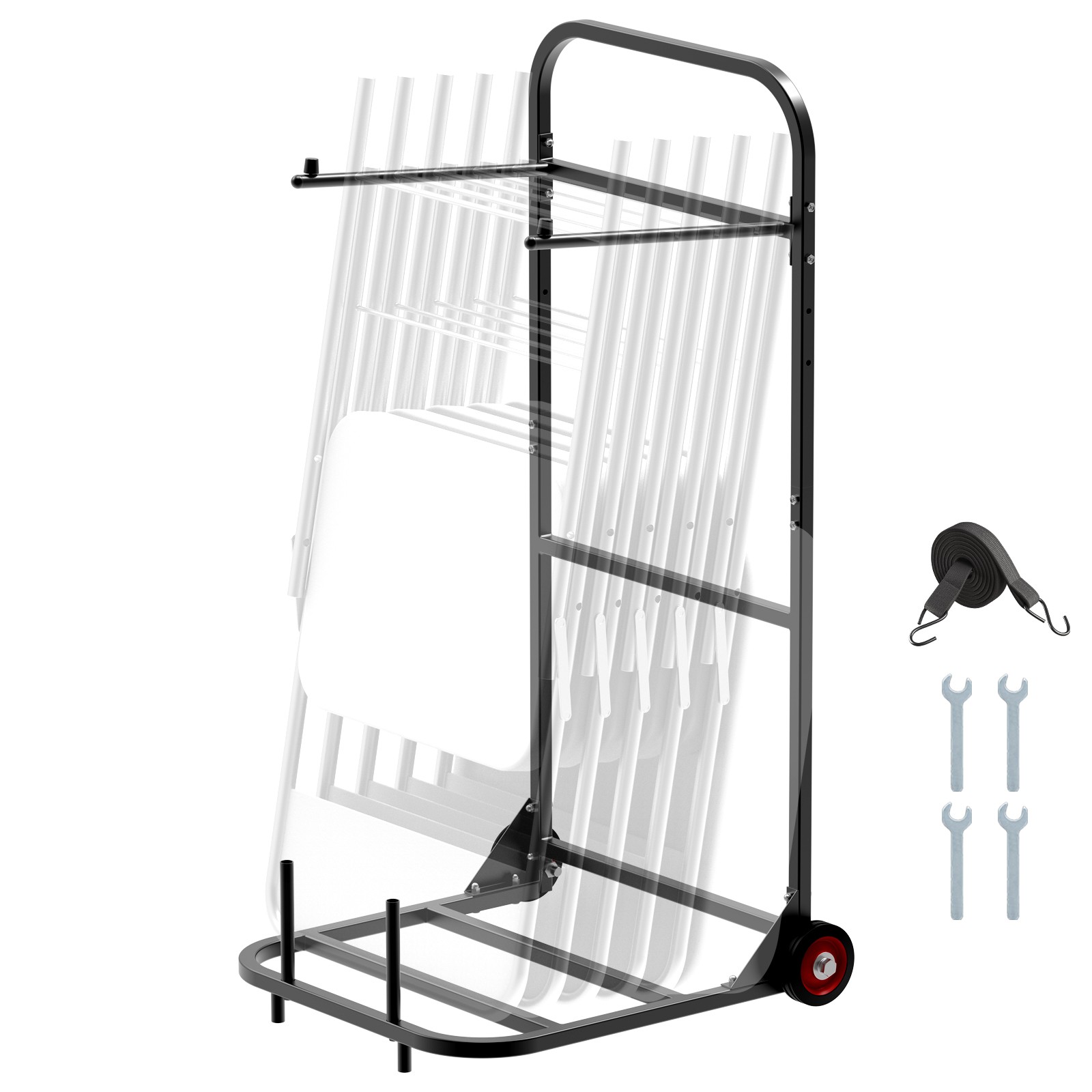 VEVOR Folding Chair Rack Cart for 10 Chairs of 100 LBS Push-Style Chair Dolly