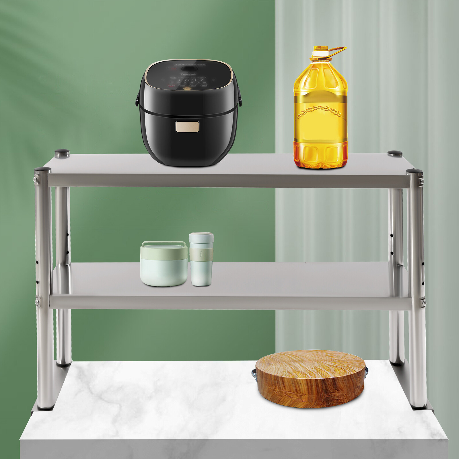 Tabletop Two Levels Of Storage Space Adjustable Shelf For Prep Table 12×36 Inch