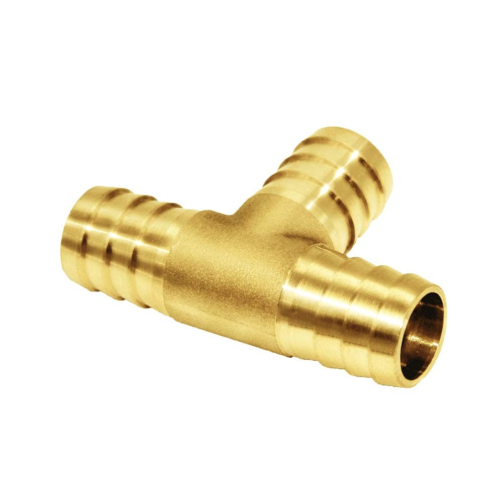 2Pcs 3/4″ Hose Barb, Tee T 3 way Union Fitting Tee-3/4-2PCS, Brass