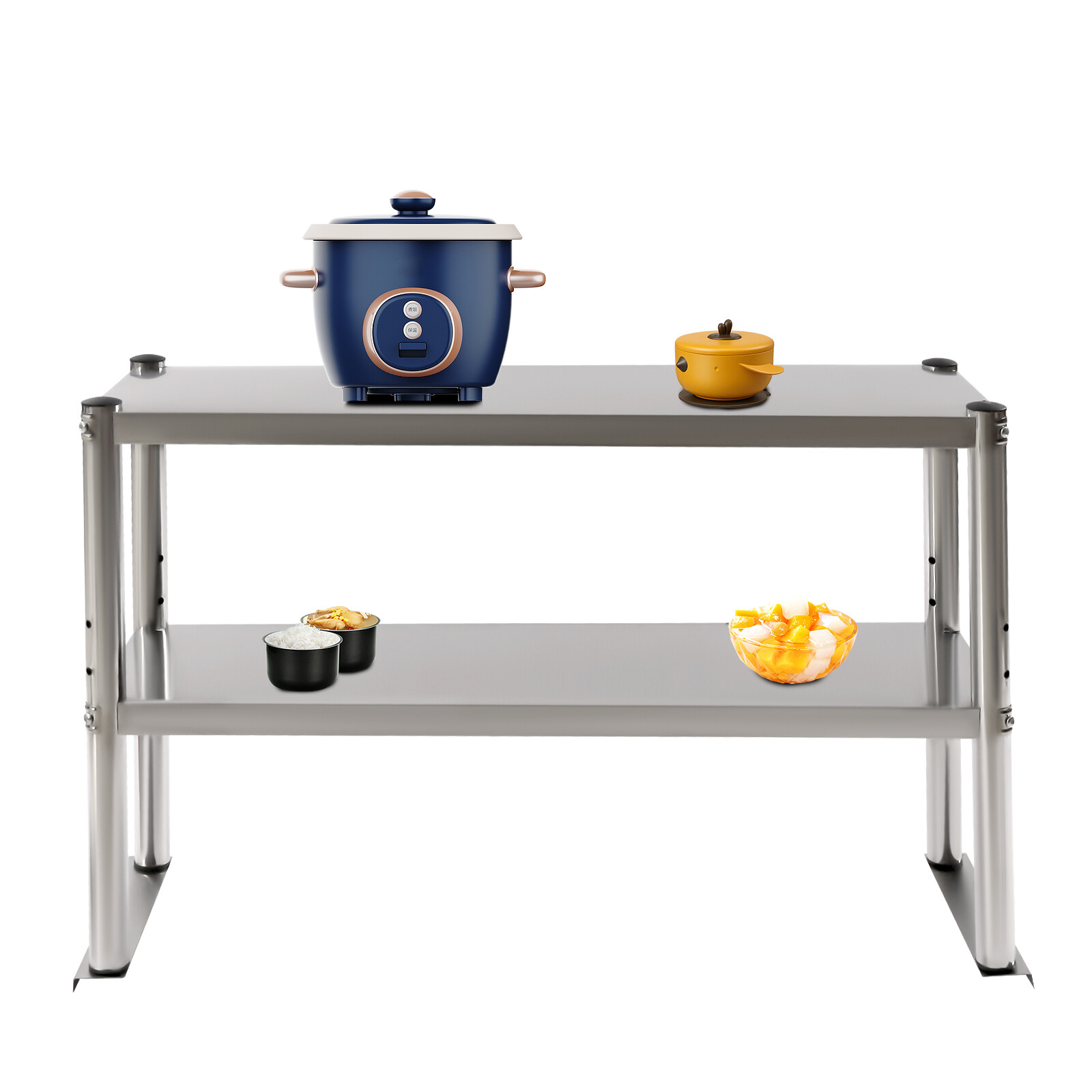 Tabletop Two Levels Of Storage Space Adjustable Shelf For Prep Table 12×36 Inch