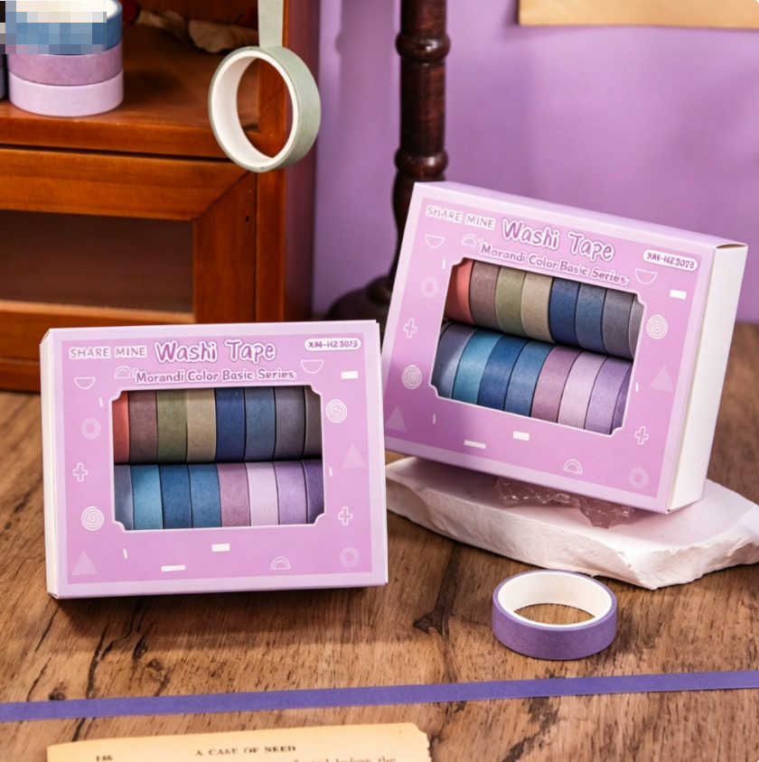 Morandi Color Basic Series Watercolor Serie Bookkeeping Tape Set 20 Roll Box Set
