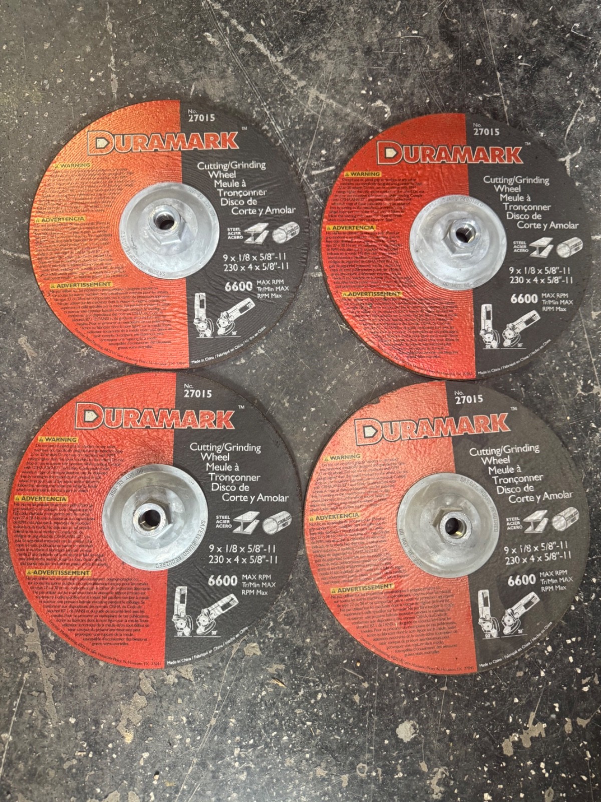 duramark cutting/grinding wheel No.27015 set of 4 never used