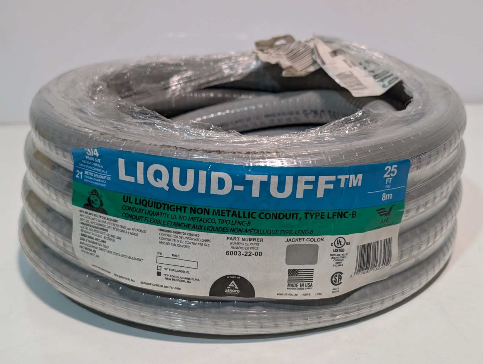 Atkore 6003-22-00 Liquid-Tuff UL Liquid Tight Non Metallic Conduit 3/4″ 25 ft. L