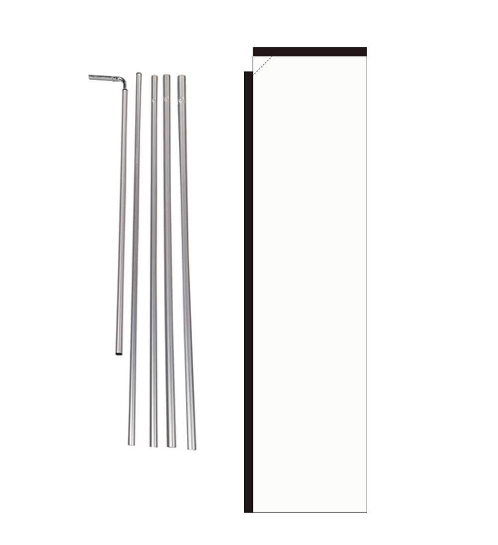 Solid White Colored 15′ Advertising Rectangle Feather Banner Flag w/ pole+spike