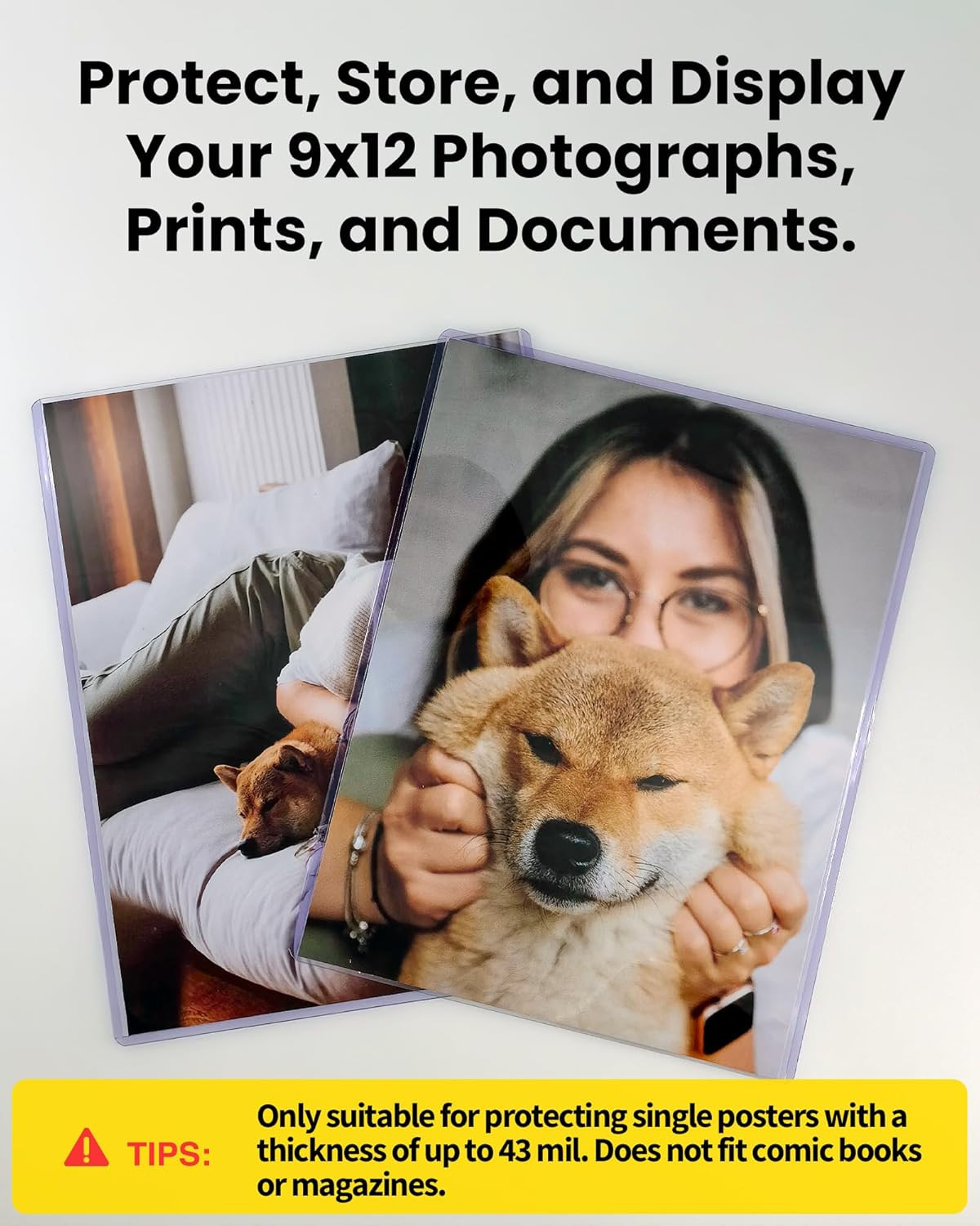 9×12 Toploader 10 Pack, 15 Mil Rigid PVC Sheet Protectors | Hard Plastic Print P