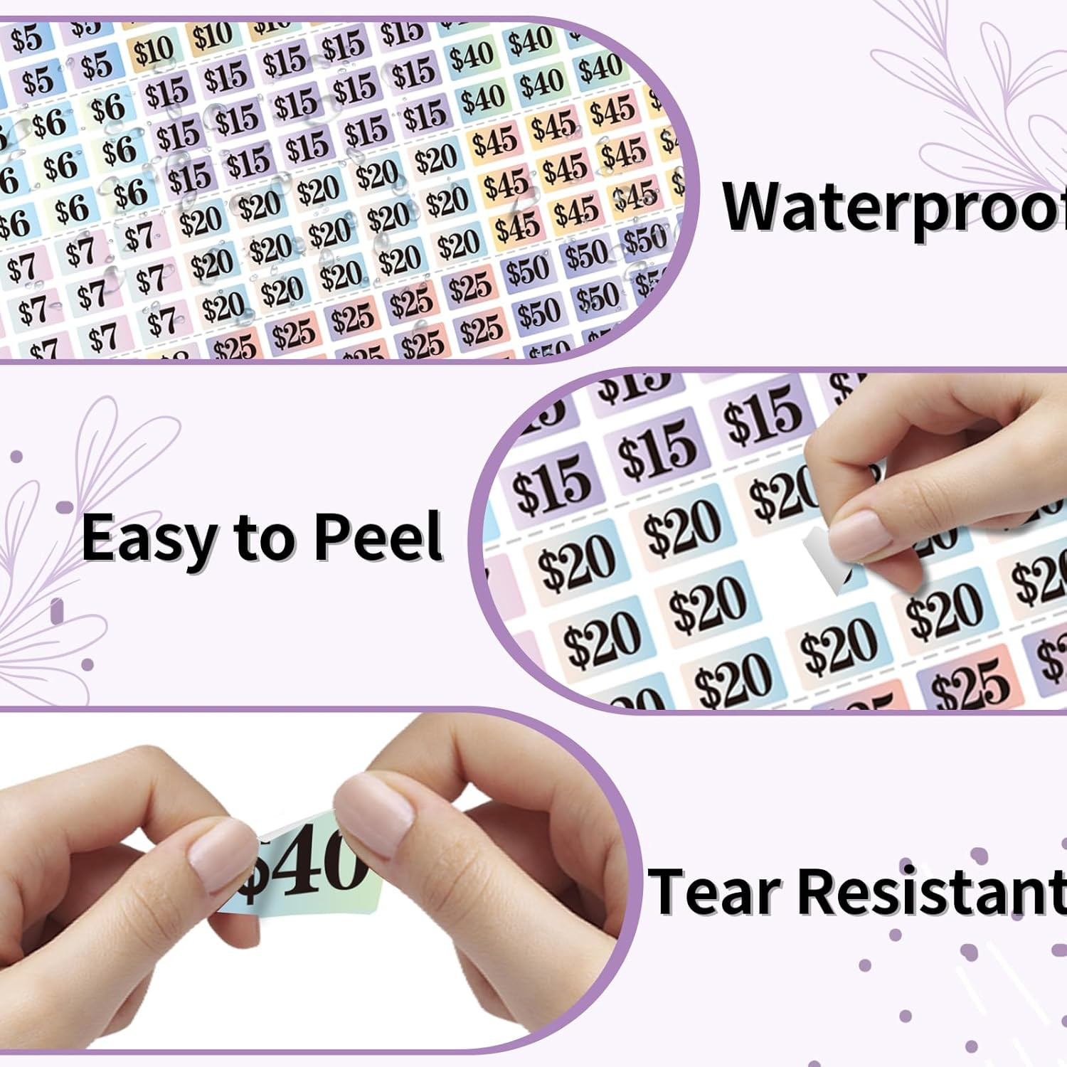 Garage Sale Stickers, 4050 Pcs 1/2″ X 3/4″ Yard Sale Price Labels, Rectangle Pre