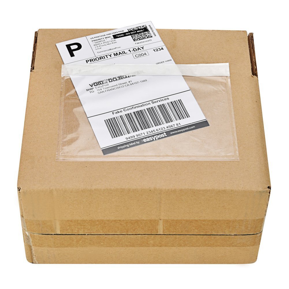 7.5×5.5 Clear Packing List Pouches Invoice Shipping Label Envelope Self Adhesive