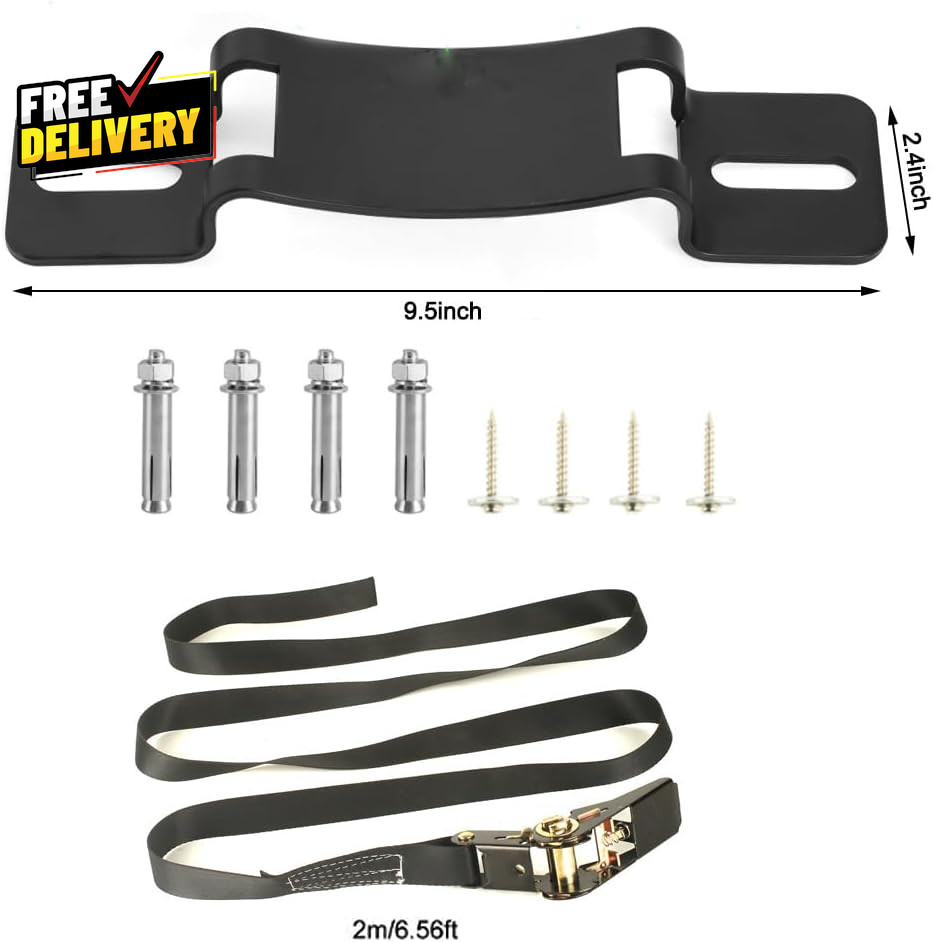 Wall Mounted Propane Tank Holder Brackets with Ratchet Straps White Set of 2…