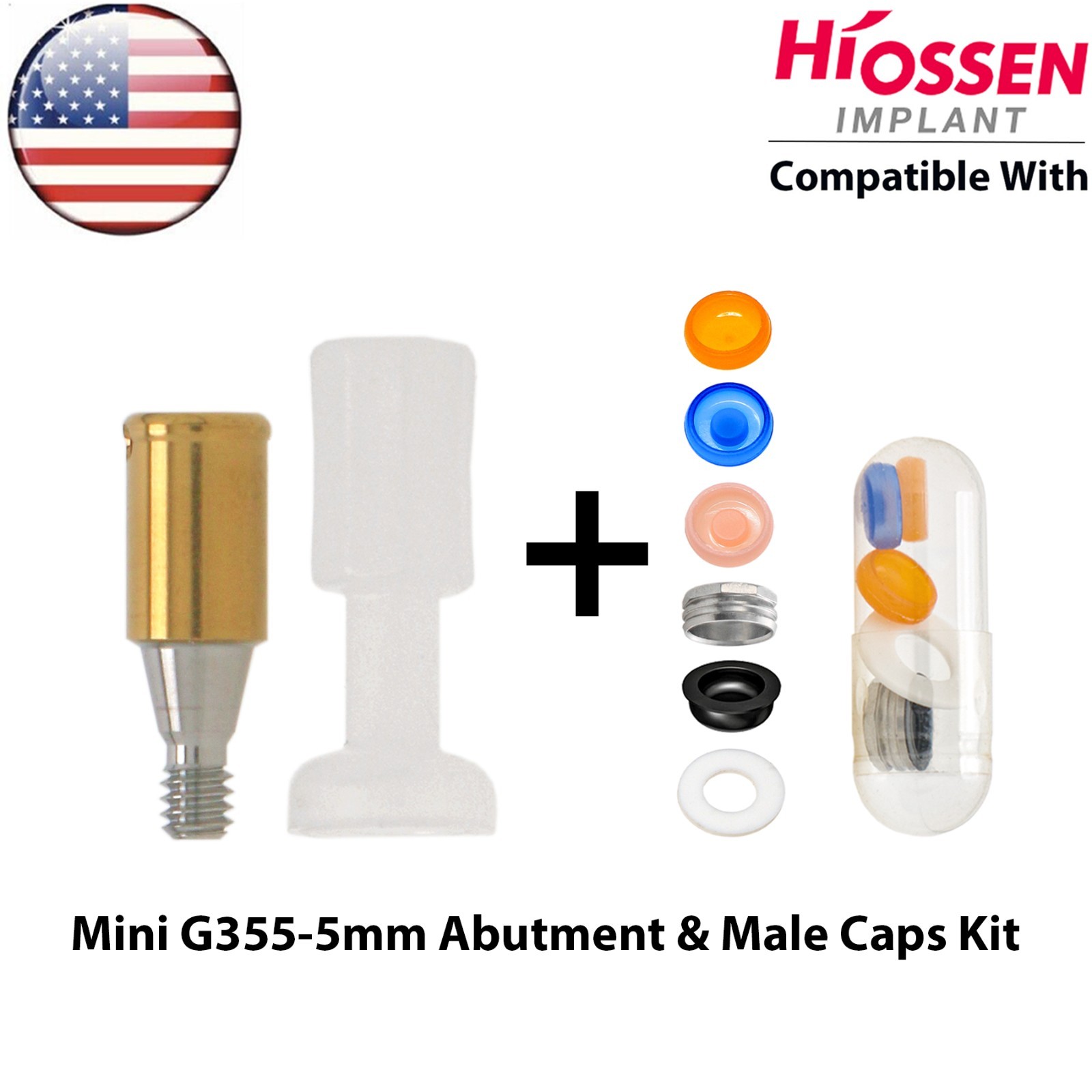 US Dental Locator Abutment Mini Regular 3/4/5mm Male Caps Kit For Hiossen Osstem