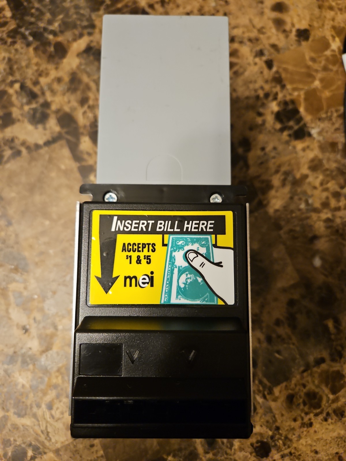 Mars MEI VN 2501 U3 BILL VALIDATOR ACCEPTOR 115VAC. $1-$5. REFURBISHED
