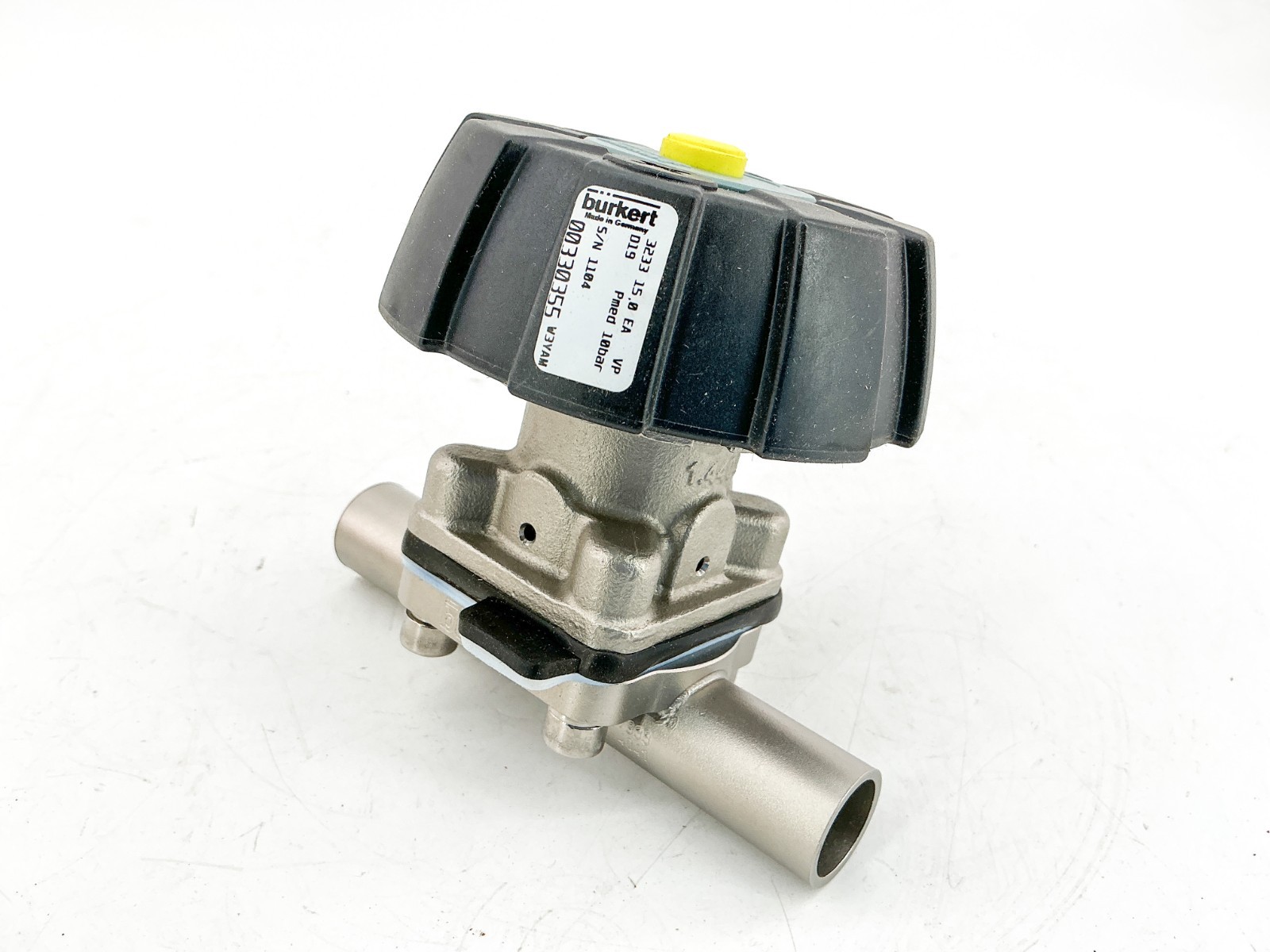 New Burkert 00330355 Manual Diaphragm Valve 10Bar 3233 15.0 EA VP D19 Pmed 10bar