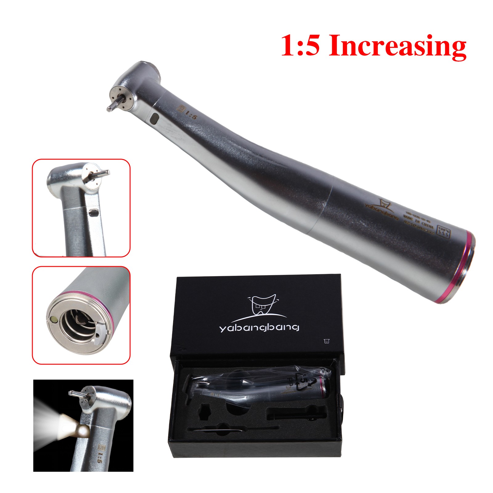 Dental Wireless Electric Hygiene Prophy Handpiece +2Pcs Universal Prophy Angles