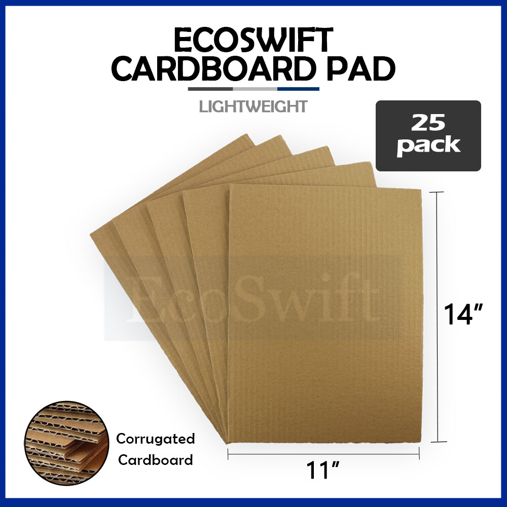 25 11 x 14 Corrugated EcoSwift Cardboard Pads Inserts Sheet 23 ECT 1/8″ Thick