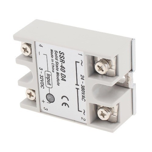 2Pcs SSR 40 DA 40A Solid State Relay, DC 3-32V to AC 24-380V Single Phase