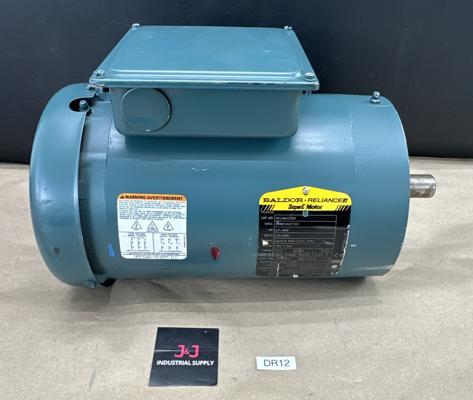 ABB Baldor VEUHM3558T 2Hp/1.5kW 3-Ph SuperE Motor 230/460V 60Hz 1760RPM – NEW