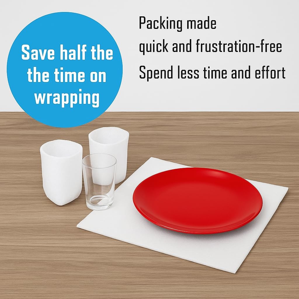 100 Pack Foam Sheets, 12″ x 12″, 1/16″ Thickness, Foam Wrap Cushioning Materi…