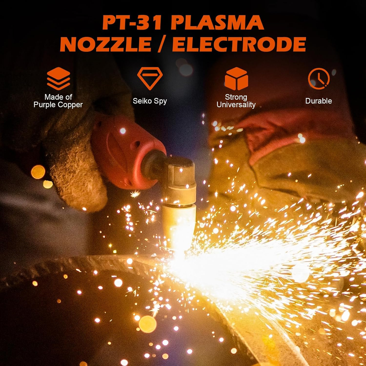 60PCS PT31 Plasma Cutter Consumables Kit Nozzles Electrodes for CUT 40 50