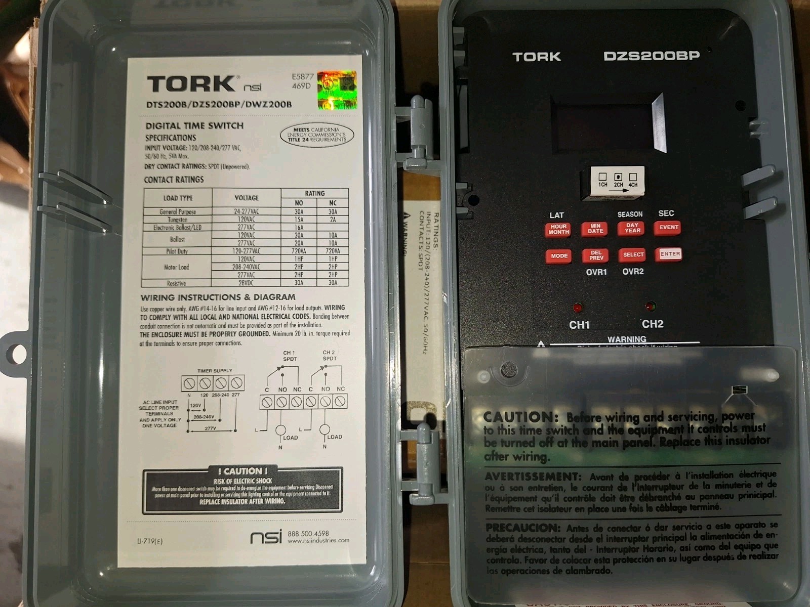 TORK DZS200BP 2CH Timer, Astronomic Option w/ Portable Memory Module. FREE X-PRS