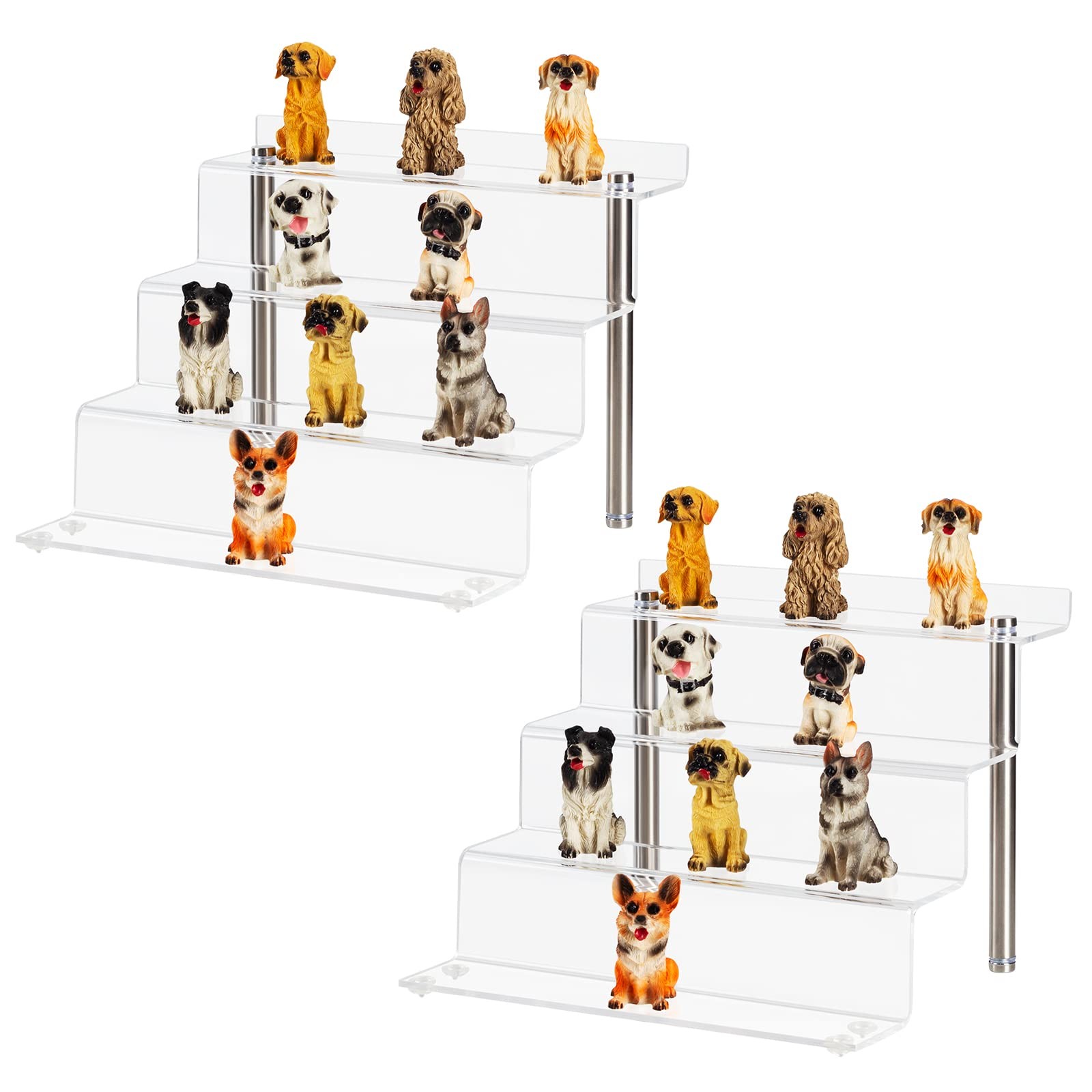 Clear Acrylic Display Riser 4 Tier Stand For Collectibles Perfume Cupcakes 9×8.3