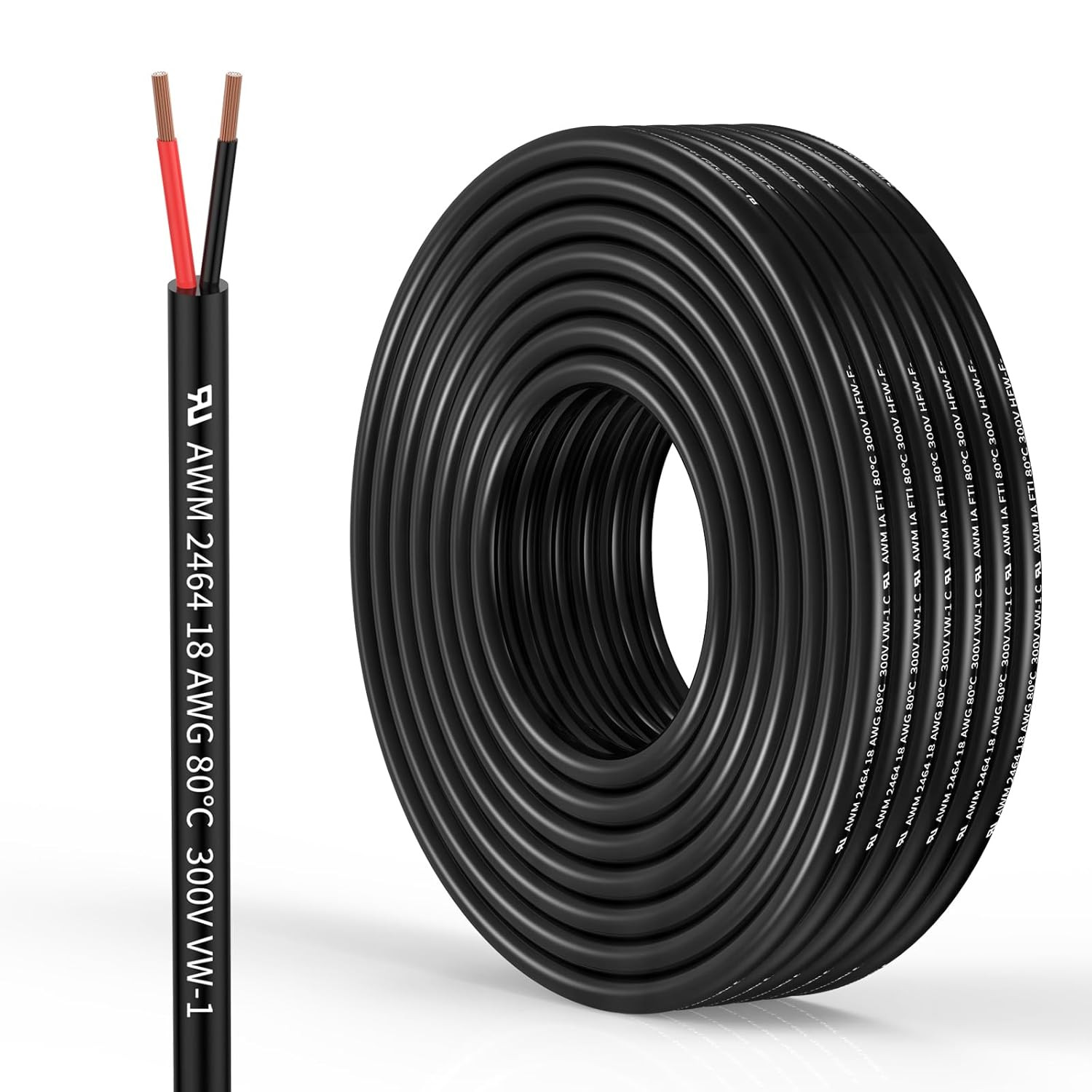 18 Gauge 2 Conductor Electrical Wire 18AWG Electrical Wire Stranded PVC Cord Oxy