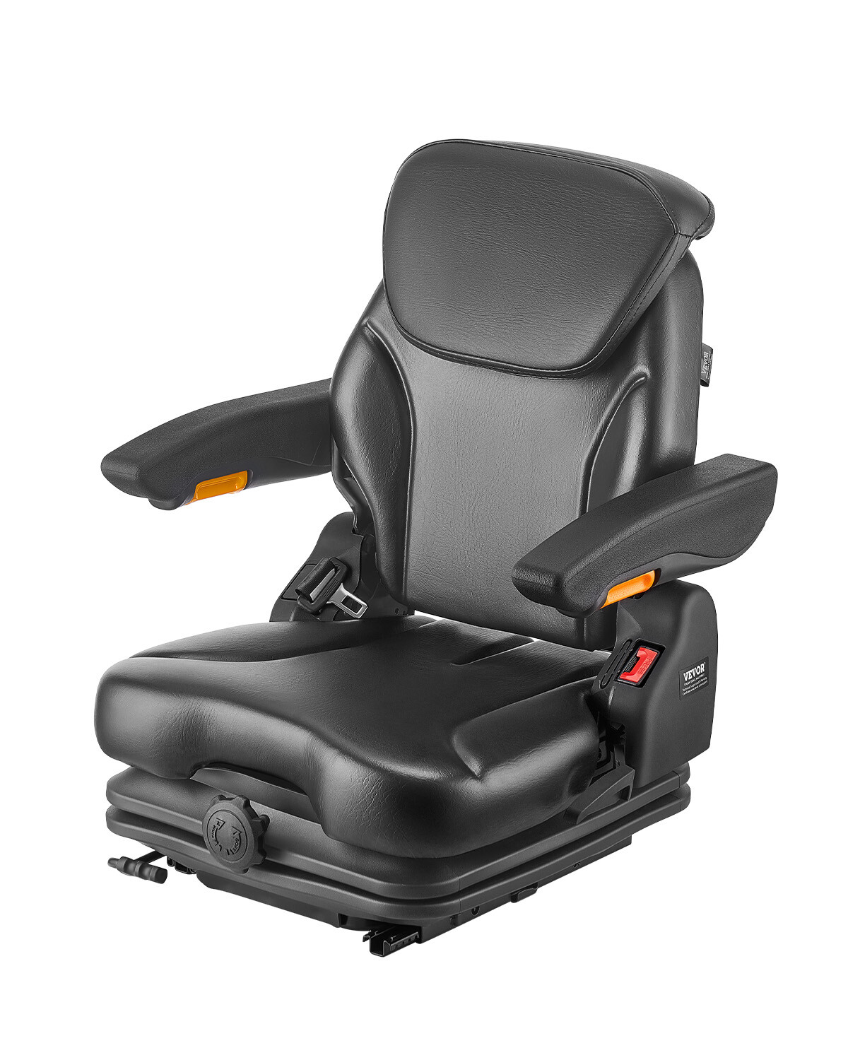 Forklift Seat Tractor Suspension Seat Fold Down Adjustable Back & Headrest