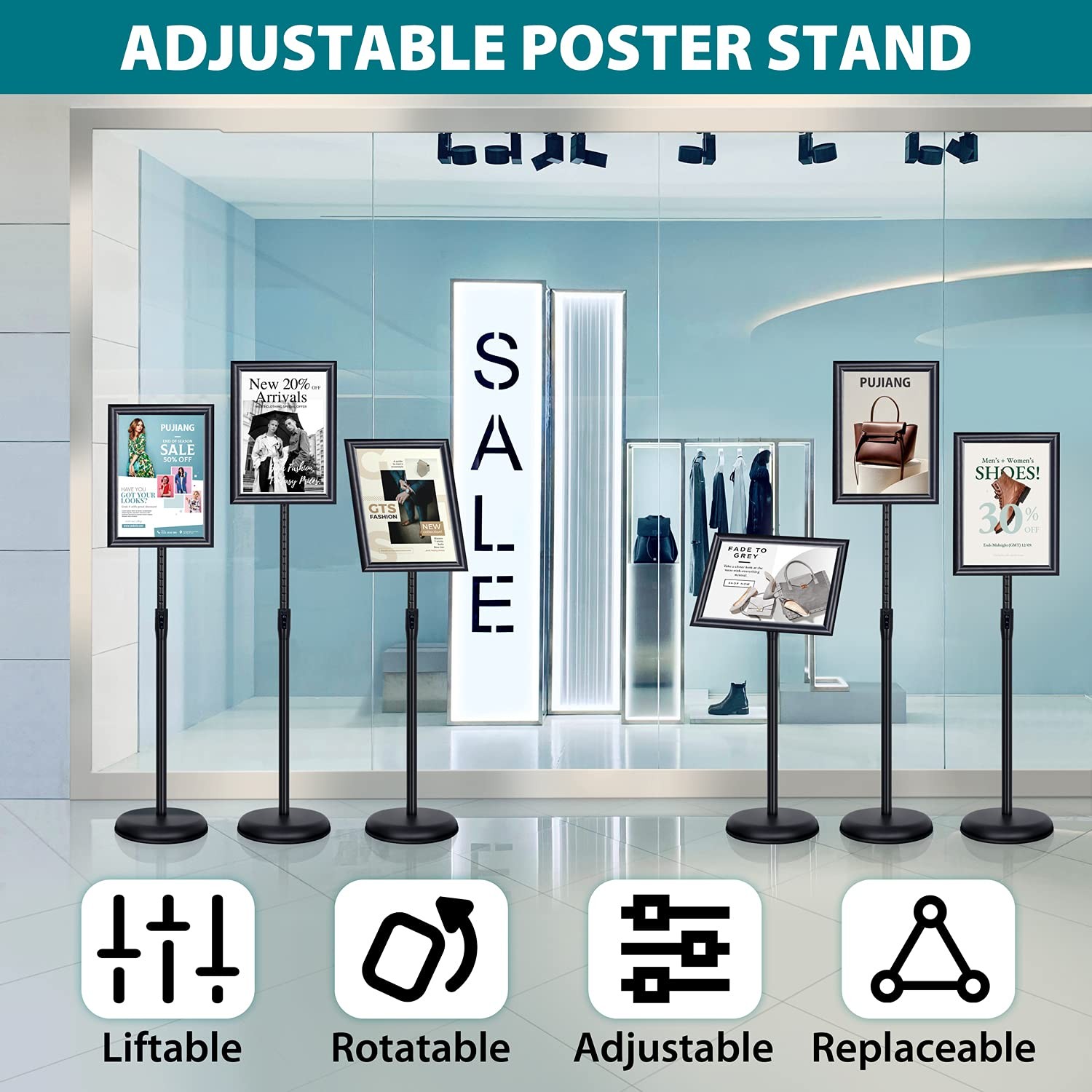 6Packs Sign Holder Stand 8.5 x 11 – Adjustable Heavy Duty Poster Sign Stands …