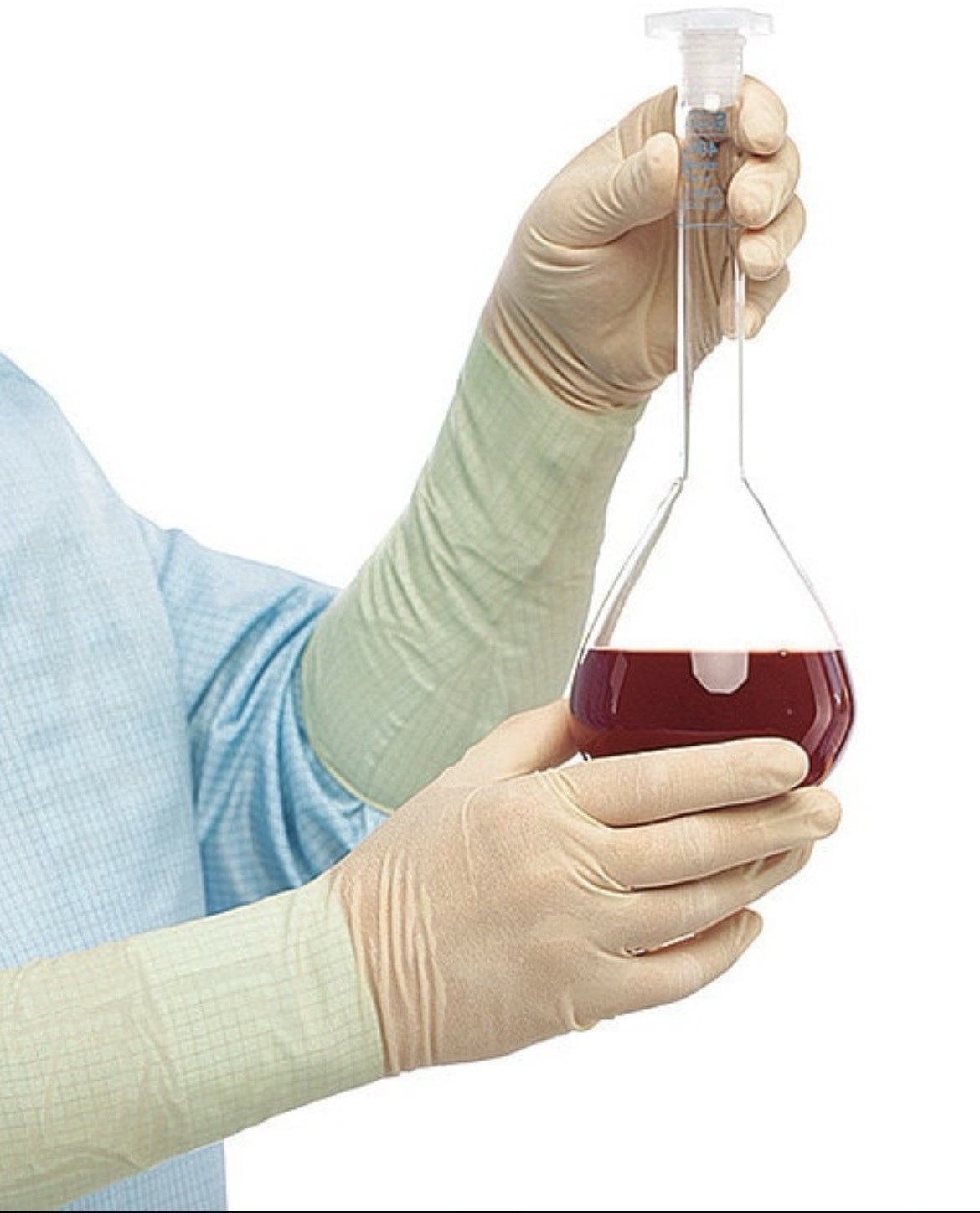 16” Elbow Length Latex Cleanroom Gloves, Size Medium, 7.5, 1 Pack, 10CT