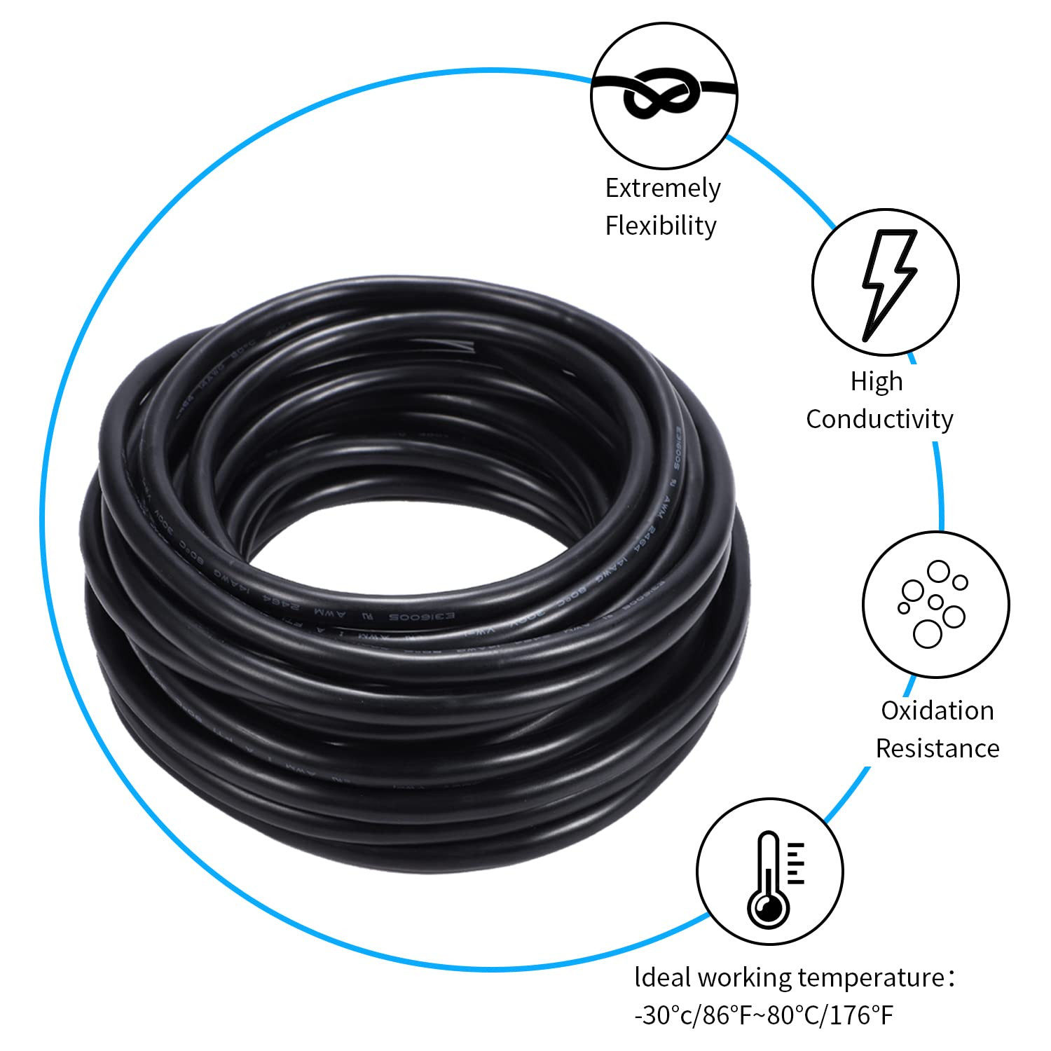 18 Gauge 2 Conductor Electrical Wire 18AWG Electrical Wire Stranded PVC Cord Oxy