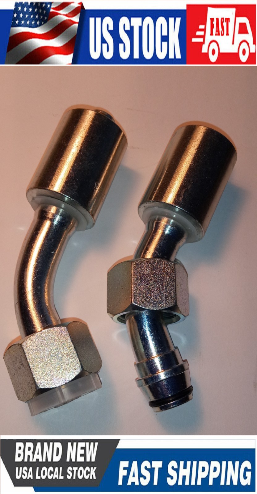 M22 x 1.5 Metric hydraulic fitting 45° Crimp On Ferrule, 20441-22-08 & 00110-08