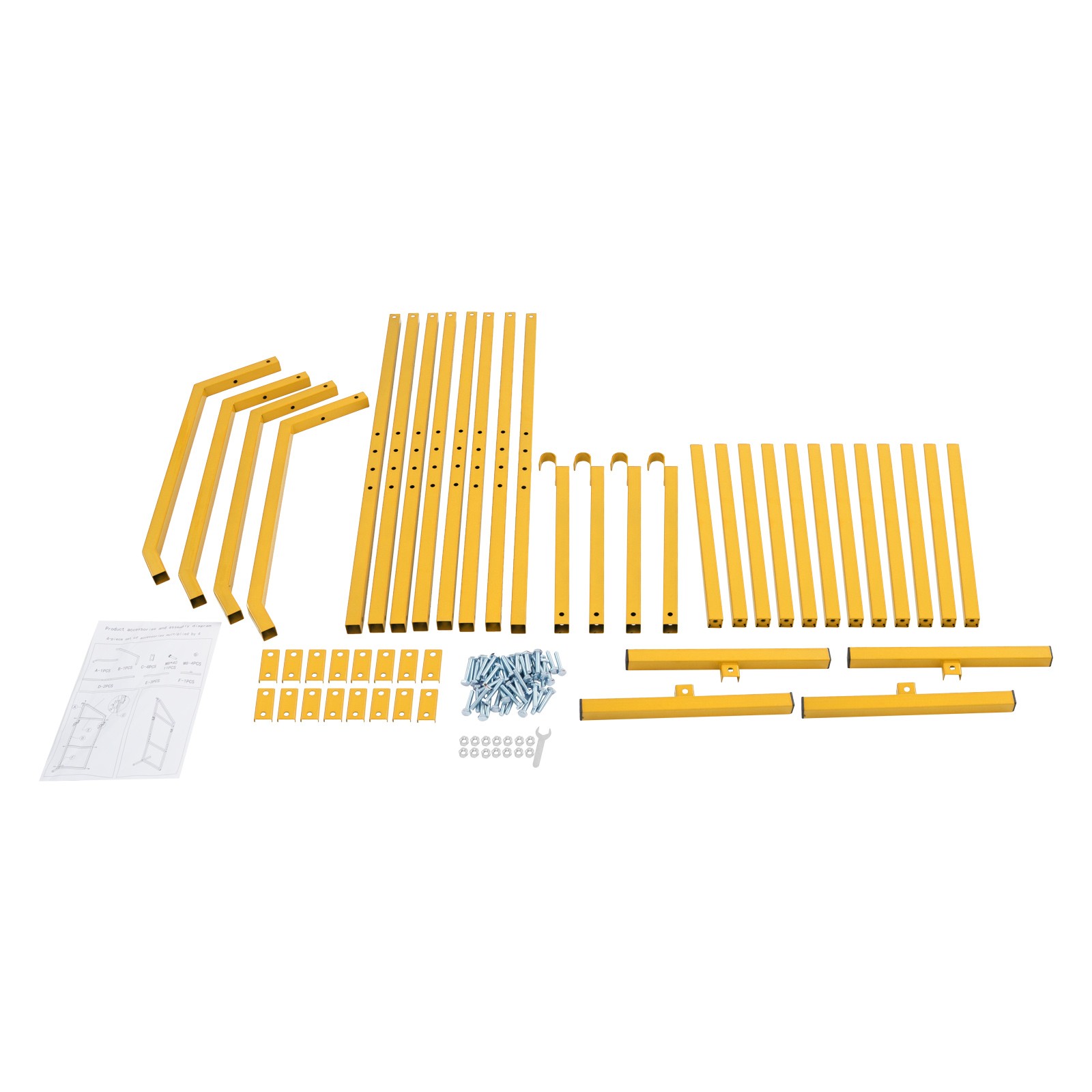 4 Pack Cargo Shipping Container Shelving Shelf Bracket 19″x52″ Universal Yellow