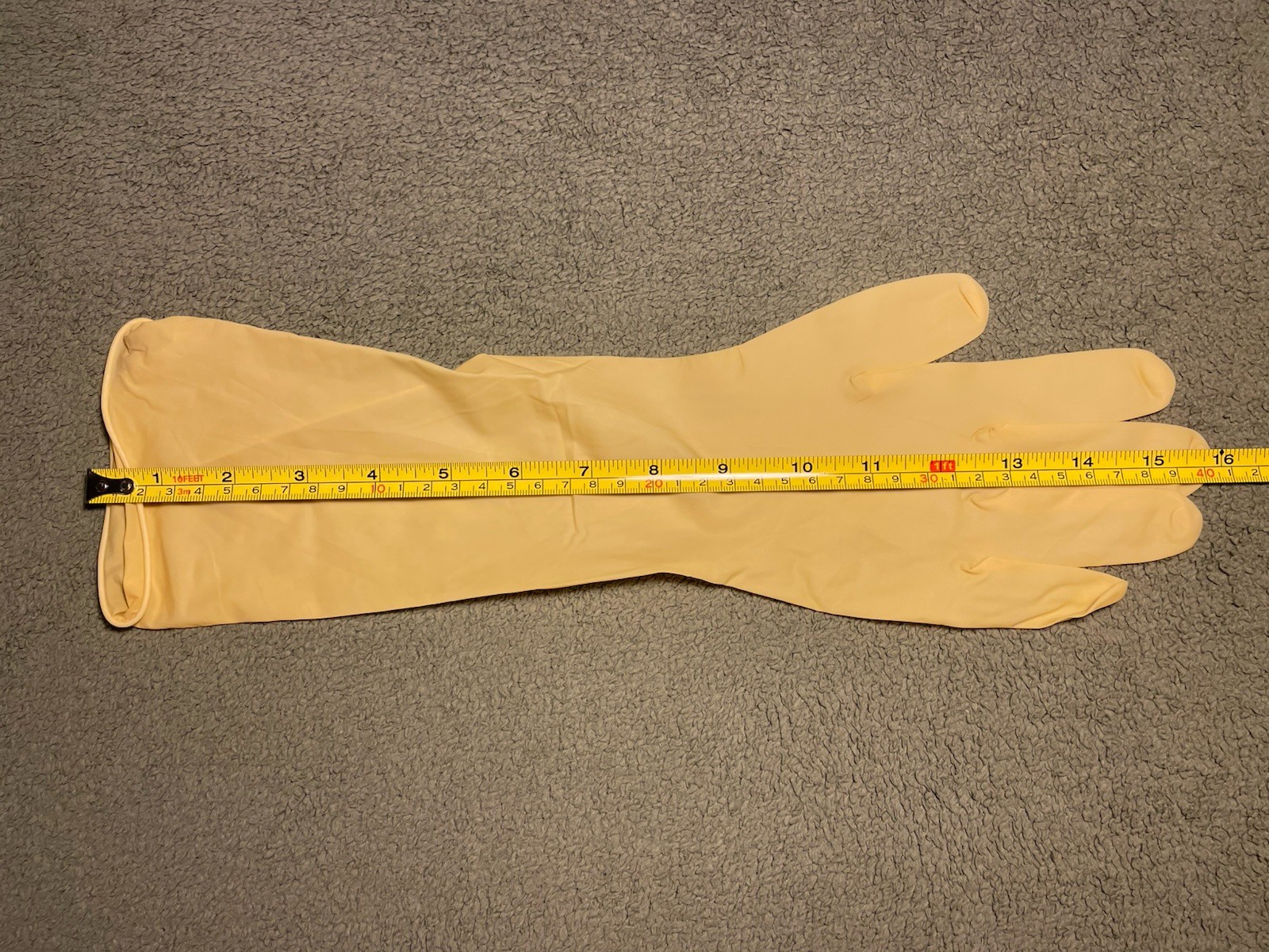 16” Elbow Length Latex Cleanroom Gloves, Size Medium, 7.5, 1 Pack, 10CT
