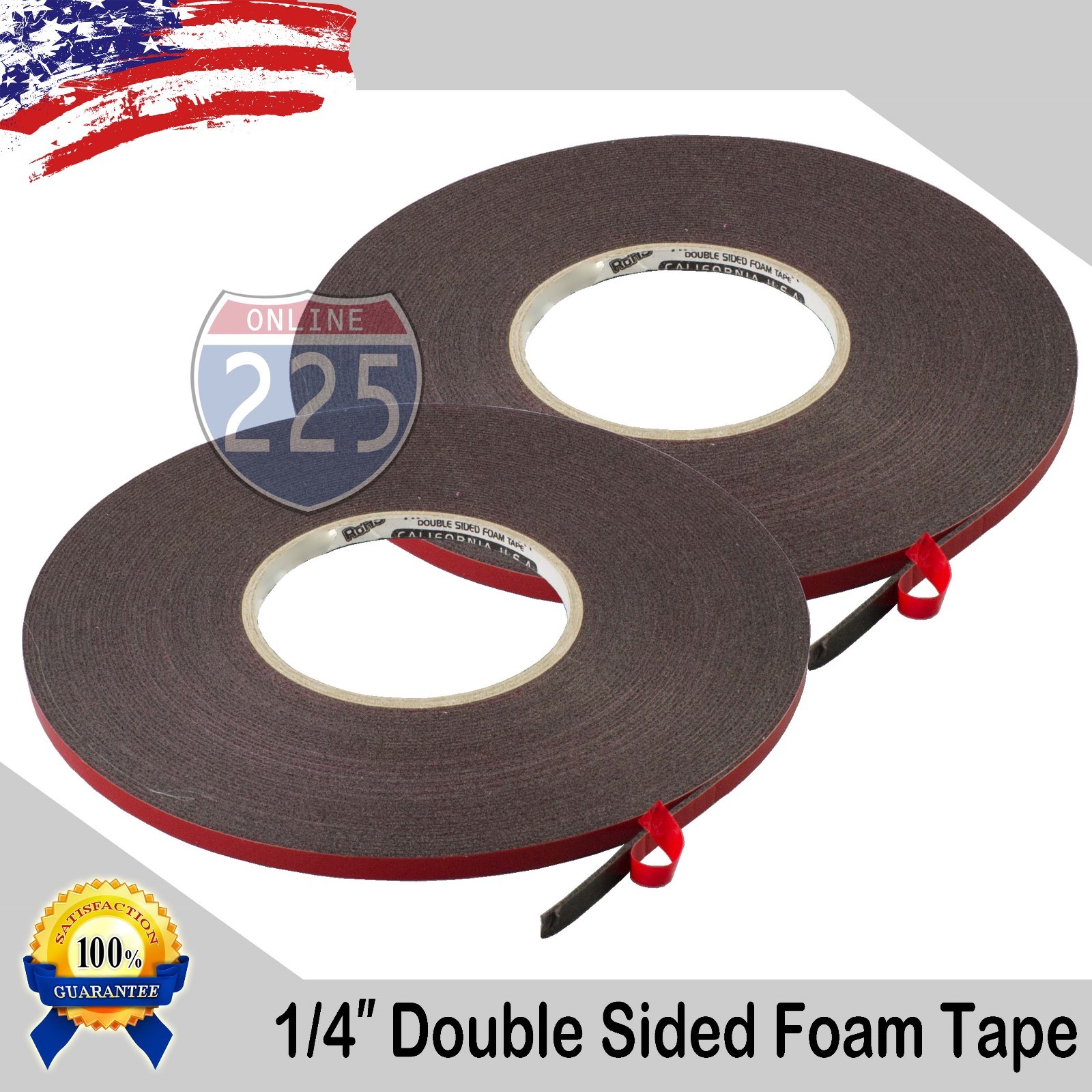 2x 1/4″ Wide Double Sided acrylic Foam High Strength Adhesive Tape 60 Foot Roll