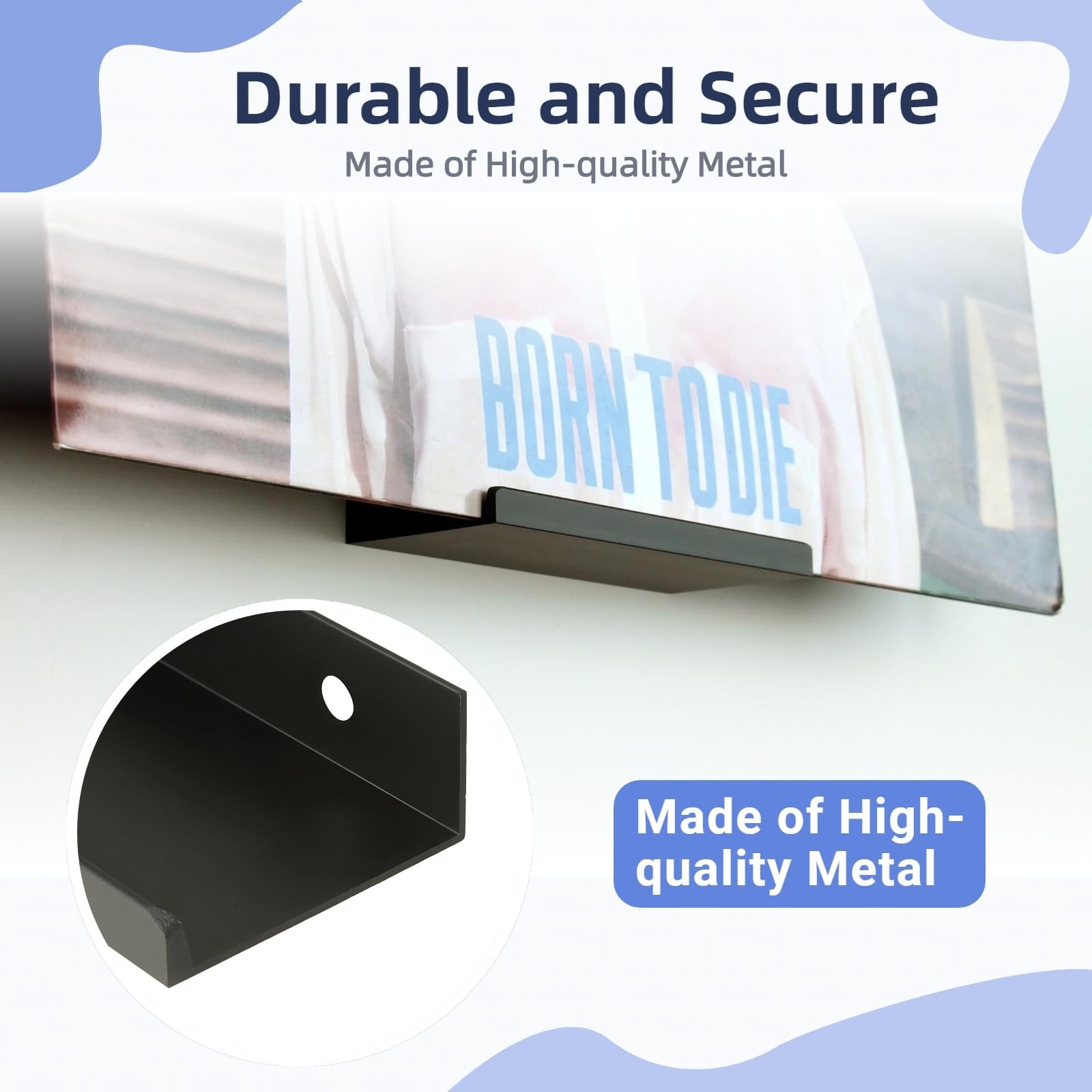 Vinyl Wall Mount 9 Pack, Metal Vinyl Shelf Minimalist Record Display Your Fav…